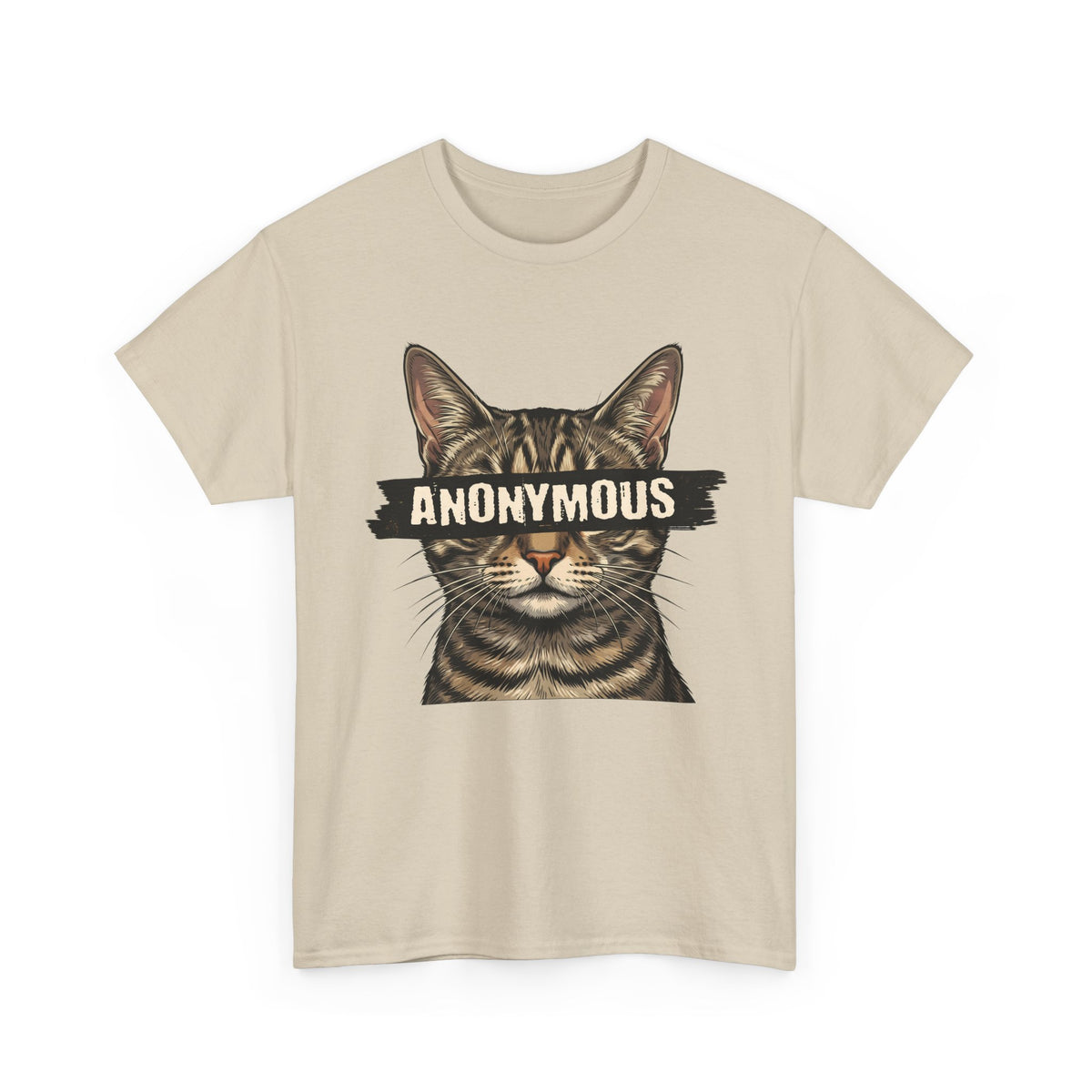 "Anonymous" Censored Cat T-Shirt, Edgy Feline Graphic Tee