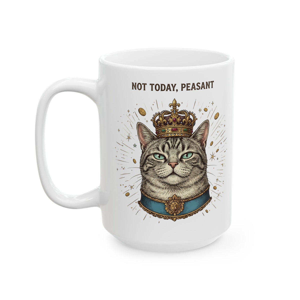 Funny Cat Ceramic Mug — "Not Today" Graphic Mug