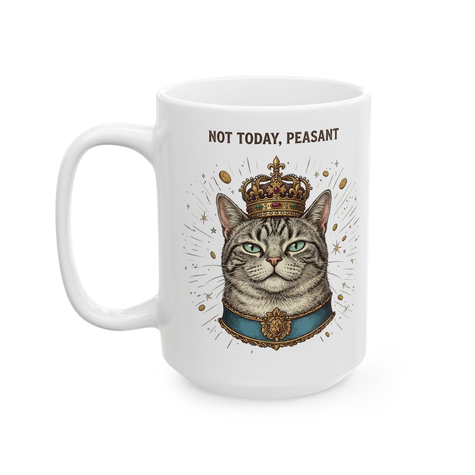 Funny Cat Ceramic Mug — "Not Today" Graphic Mug