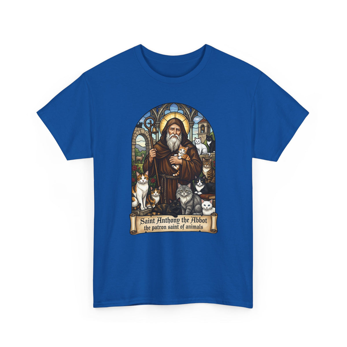 Saint Anthony the Abbot Cat T-Shirt Patron Saint of Animals Shirt