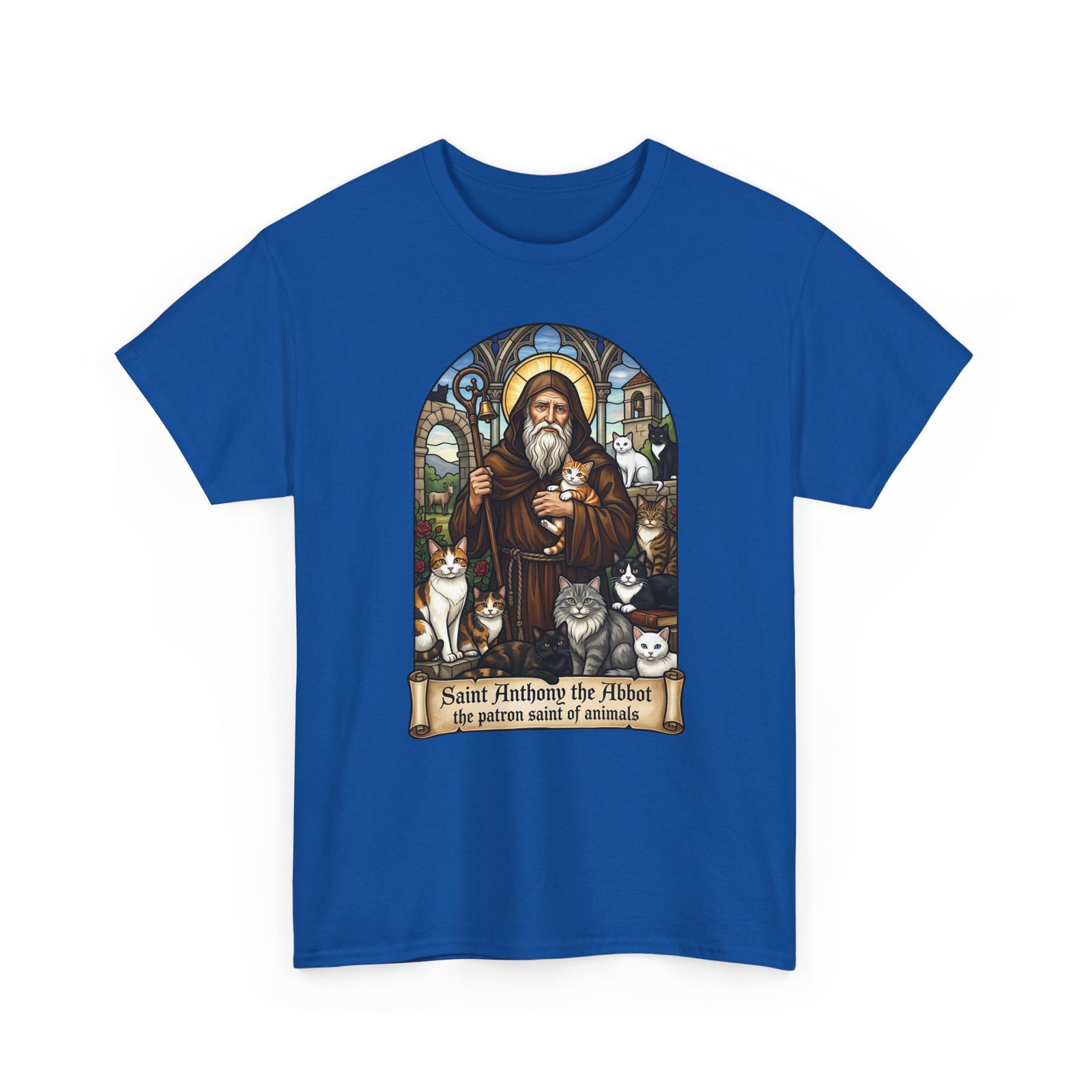 Saint Anthony the Abbot Cat T-Shirt Patron Saint of Animals Shirt