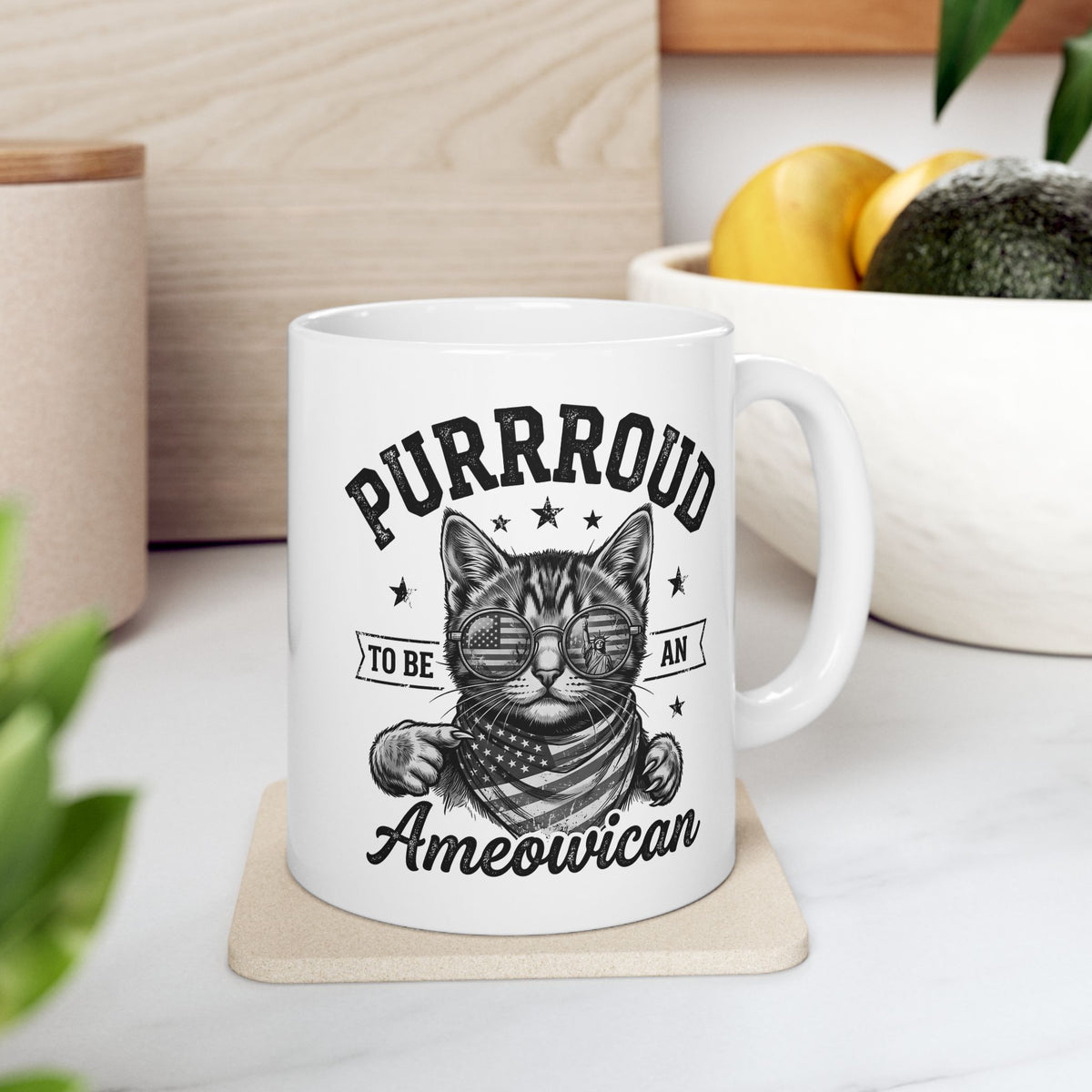 Purroud To Be An Ameowican Ceramic Mug