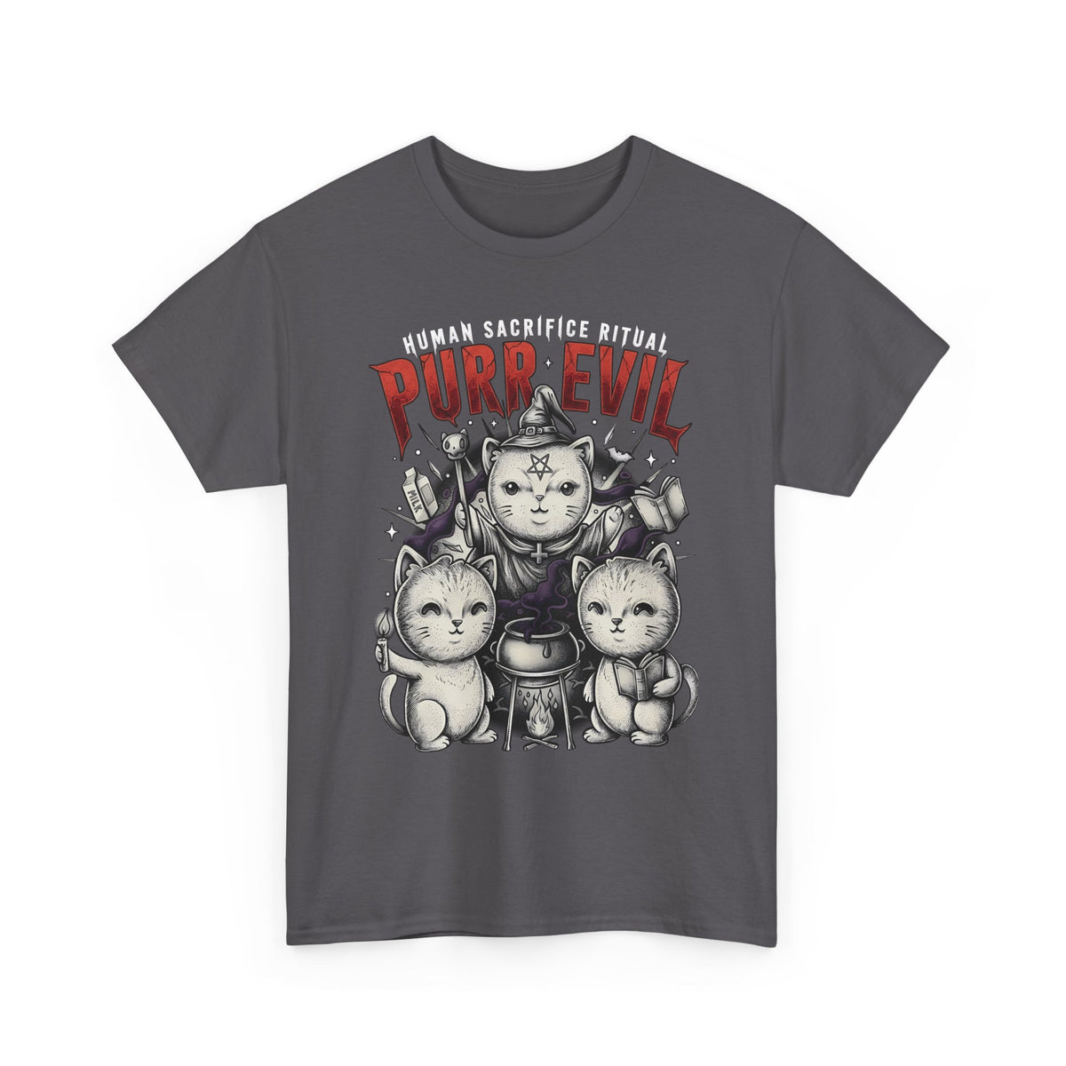 Purr Evil Witch Cats T-Shirt — Spooky Alternative Magic Apparel