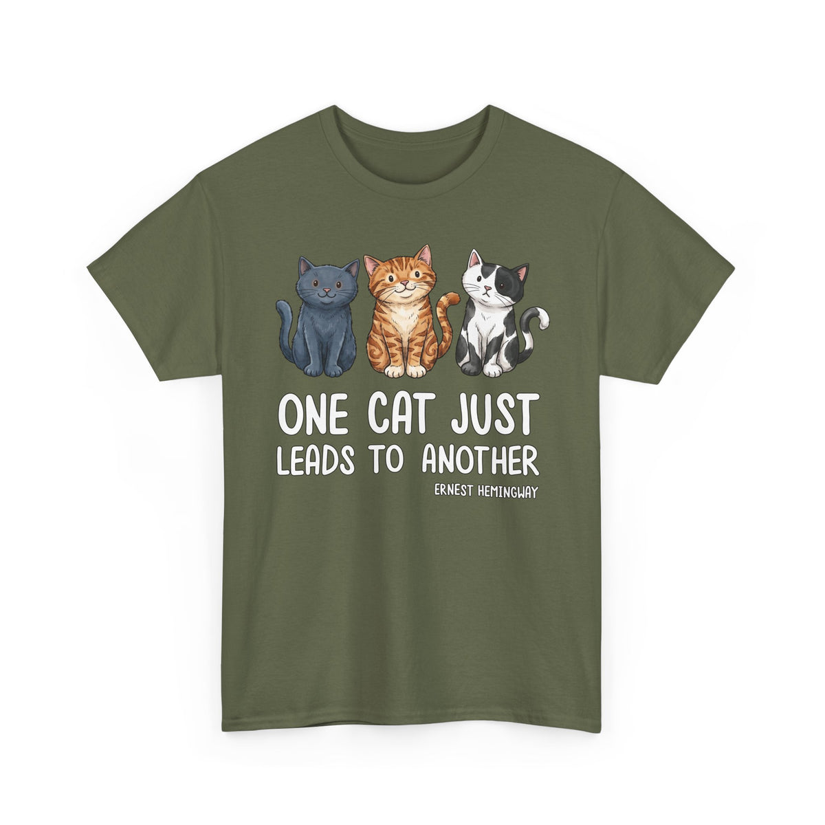 ONE CAT JUST LEADS TO ANOTHER T‑Shirt — Funny Cat Lover Tee