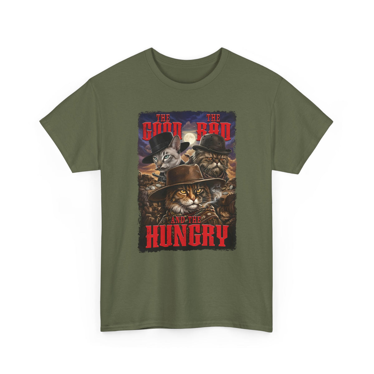 The Good The Bad The Hungry — Cat Parody T-Shirt