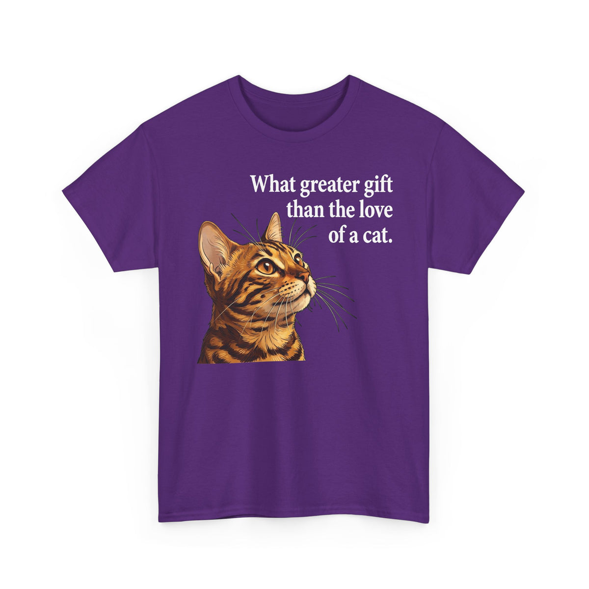 Cat Lover T‑Shirt – "What Greater Gift Than the Love of a Cat" Graphic Tee
