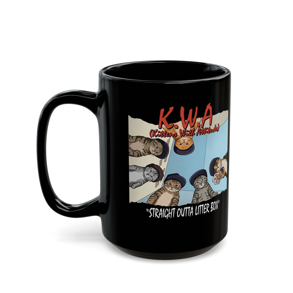Kittens With Attitude Black Mug