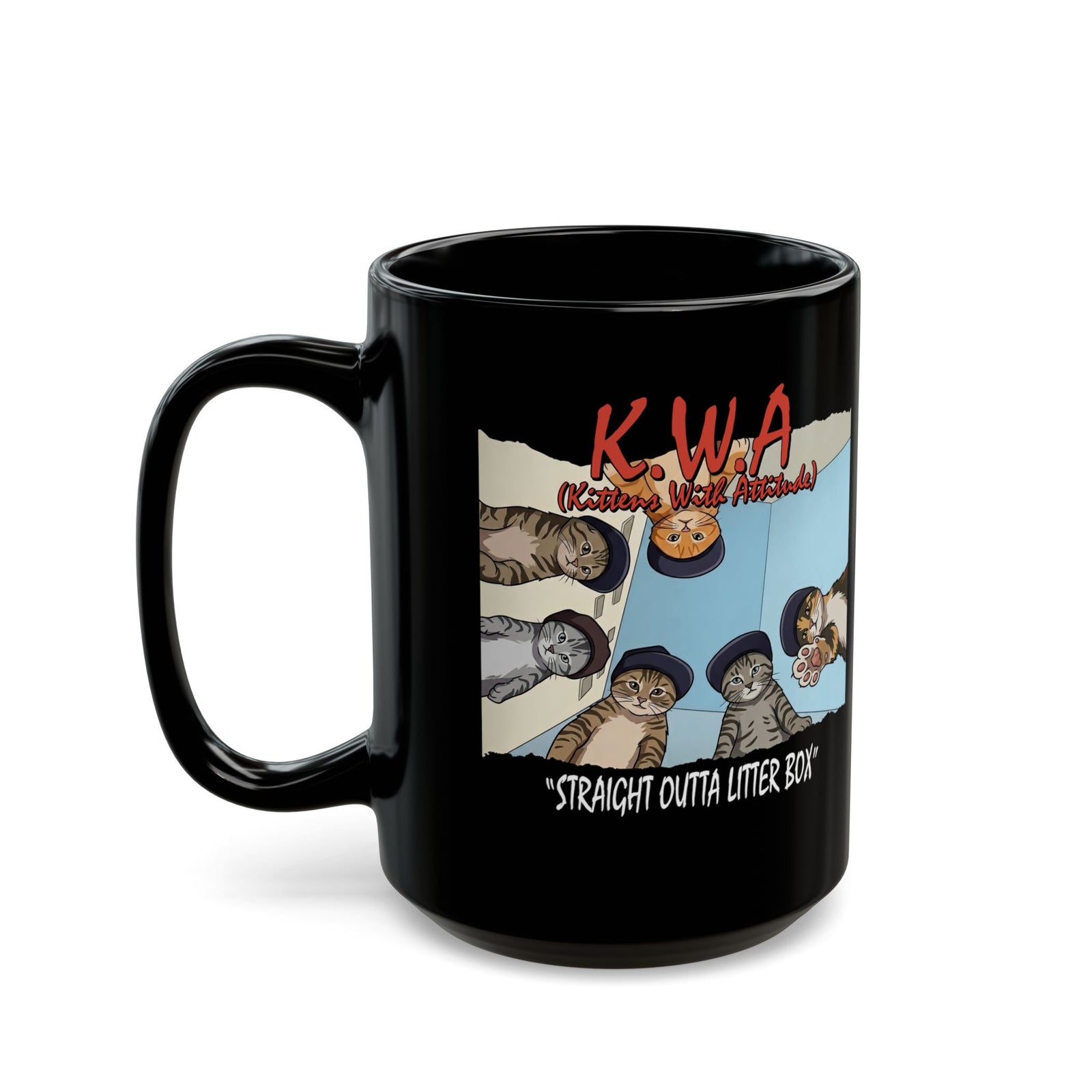 Kittens With Attitude Black Mug