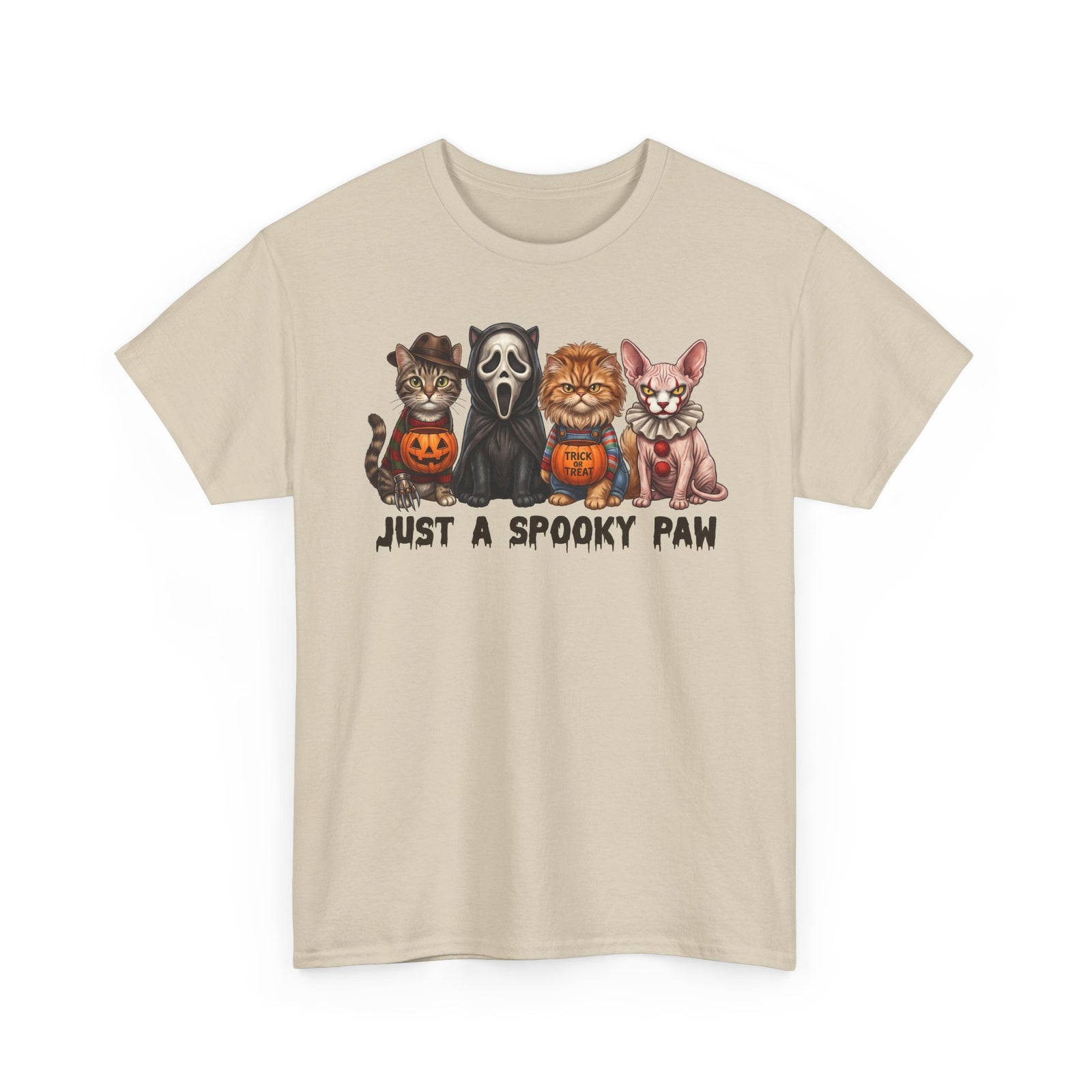Just A Spooky Paw T-Shirt — Horror Movie Icons Cat Halloween Tee