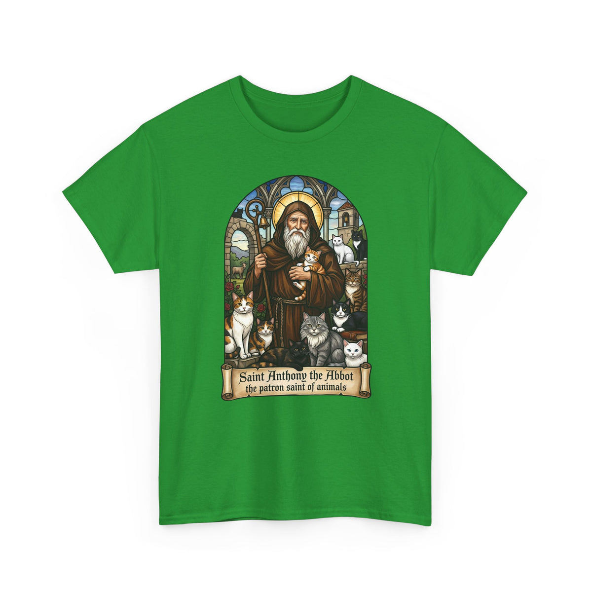Saint Anthony the Abbot Cat T-Shirt Patron Saint of Animals Shirt