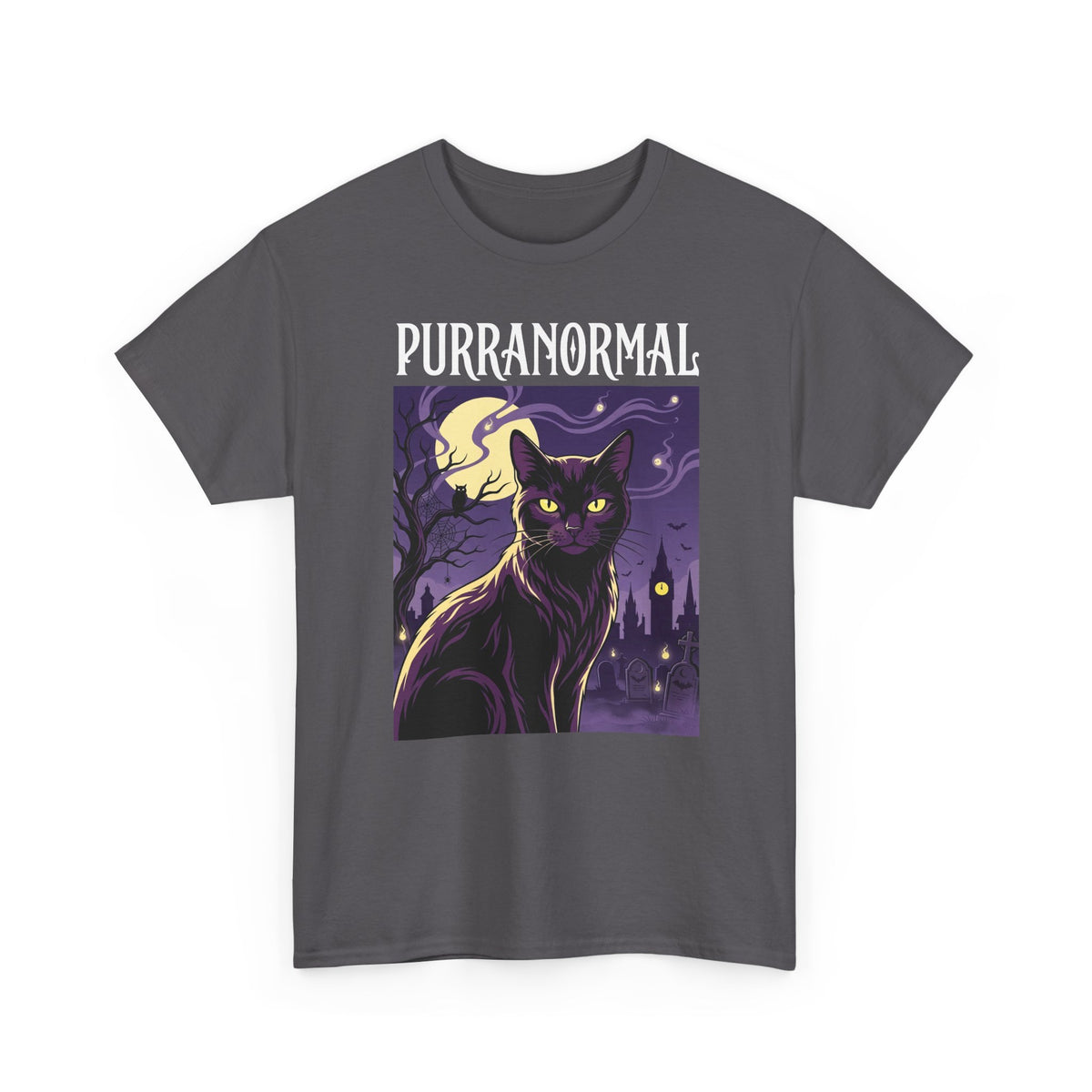 Purranormal Cat T-Shirt — Paranormal Cat Spooky Cat Graphic Tee