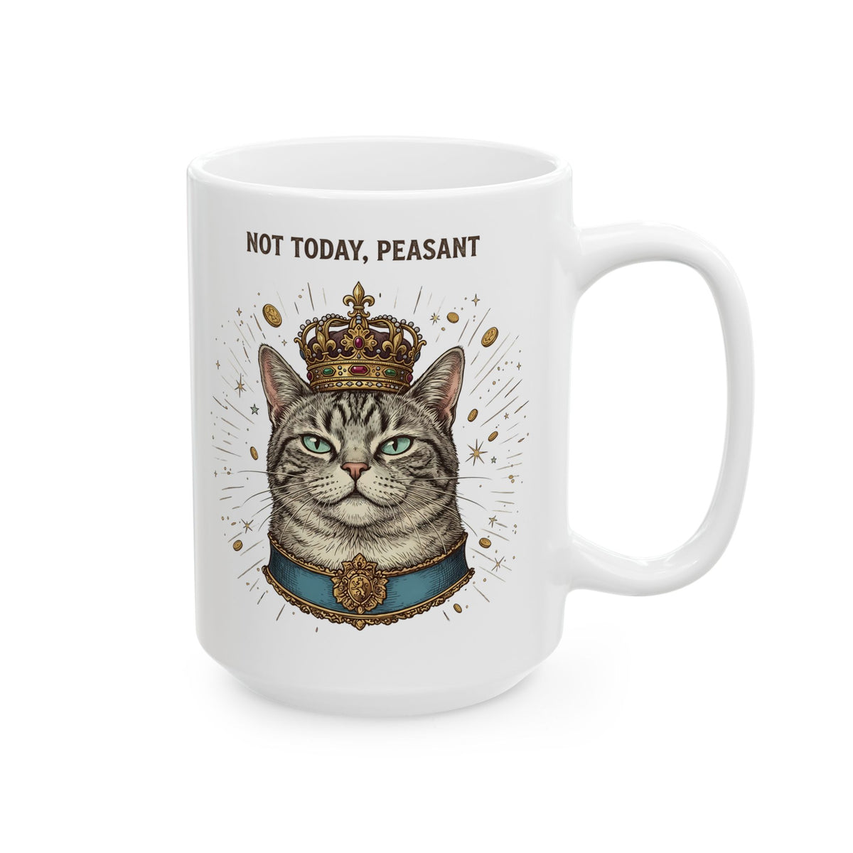 Funny Cat Ceramic Mug — "Not Today" Graphic Mug