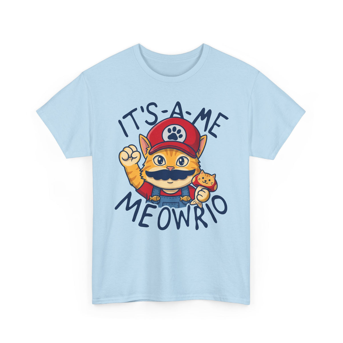 It's-a Me Meowrio T‑Shirt — Cute Gamer Cat Graphic Tee