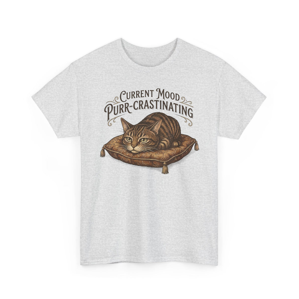 Current Mood: Purr-Crastinating Cat T-Shirt