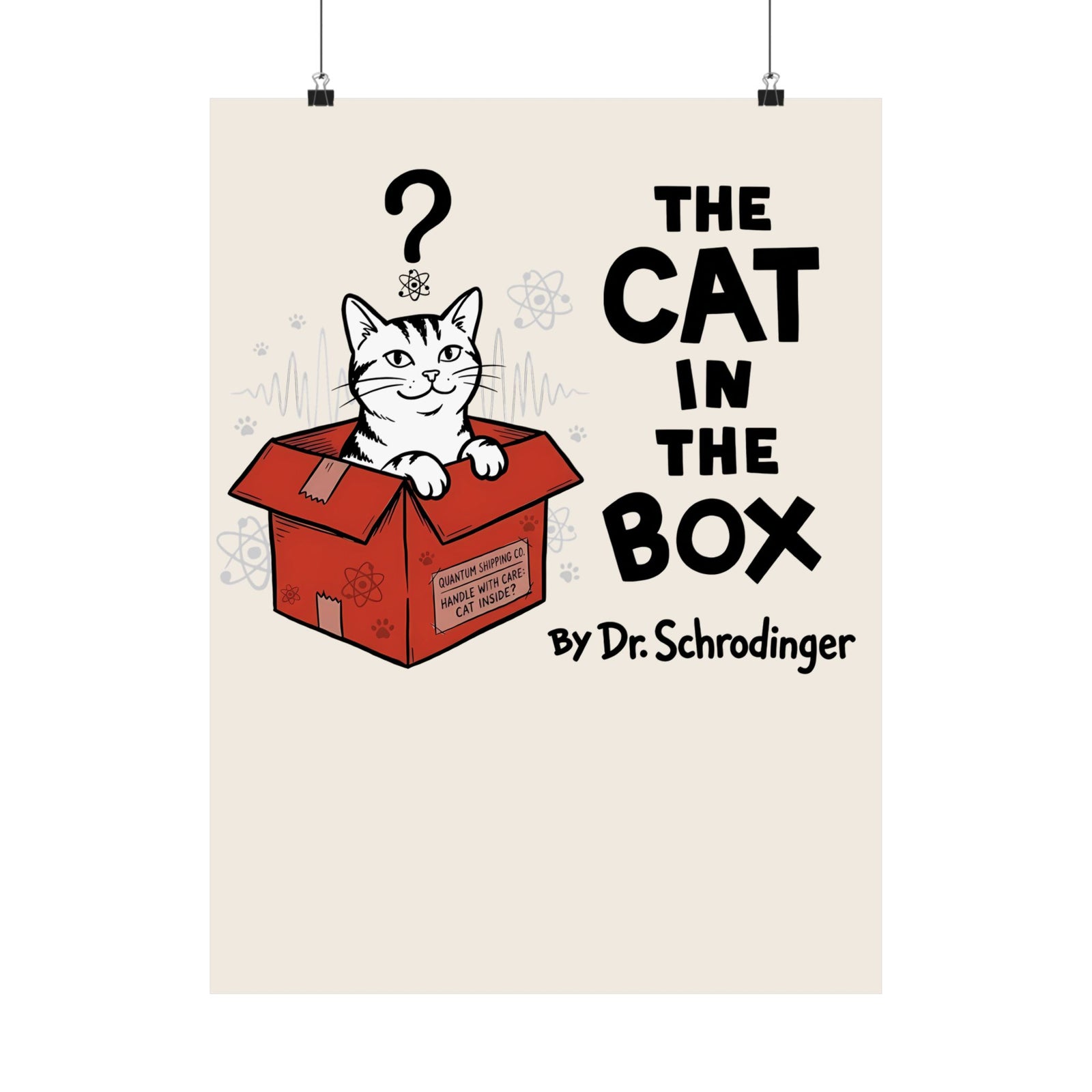 The Cat in the Box Poster — Cute Cat in a Box Graphic Poster