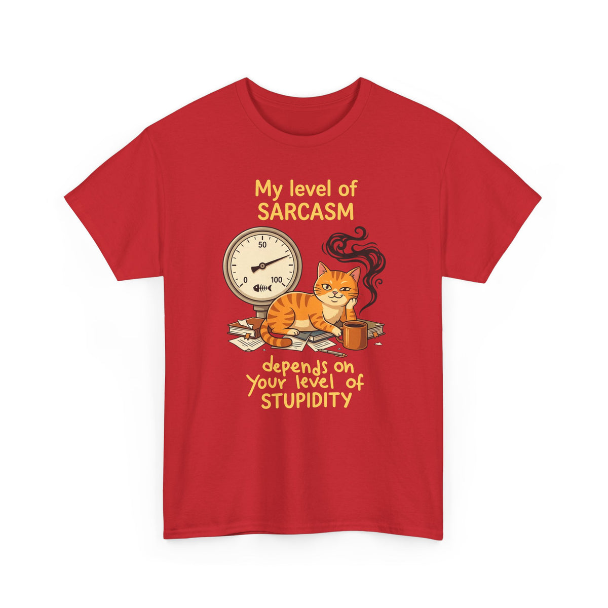 Sarcasm Depends On Your Stupidity Cat T-Shirt