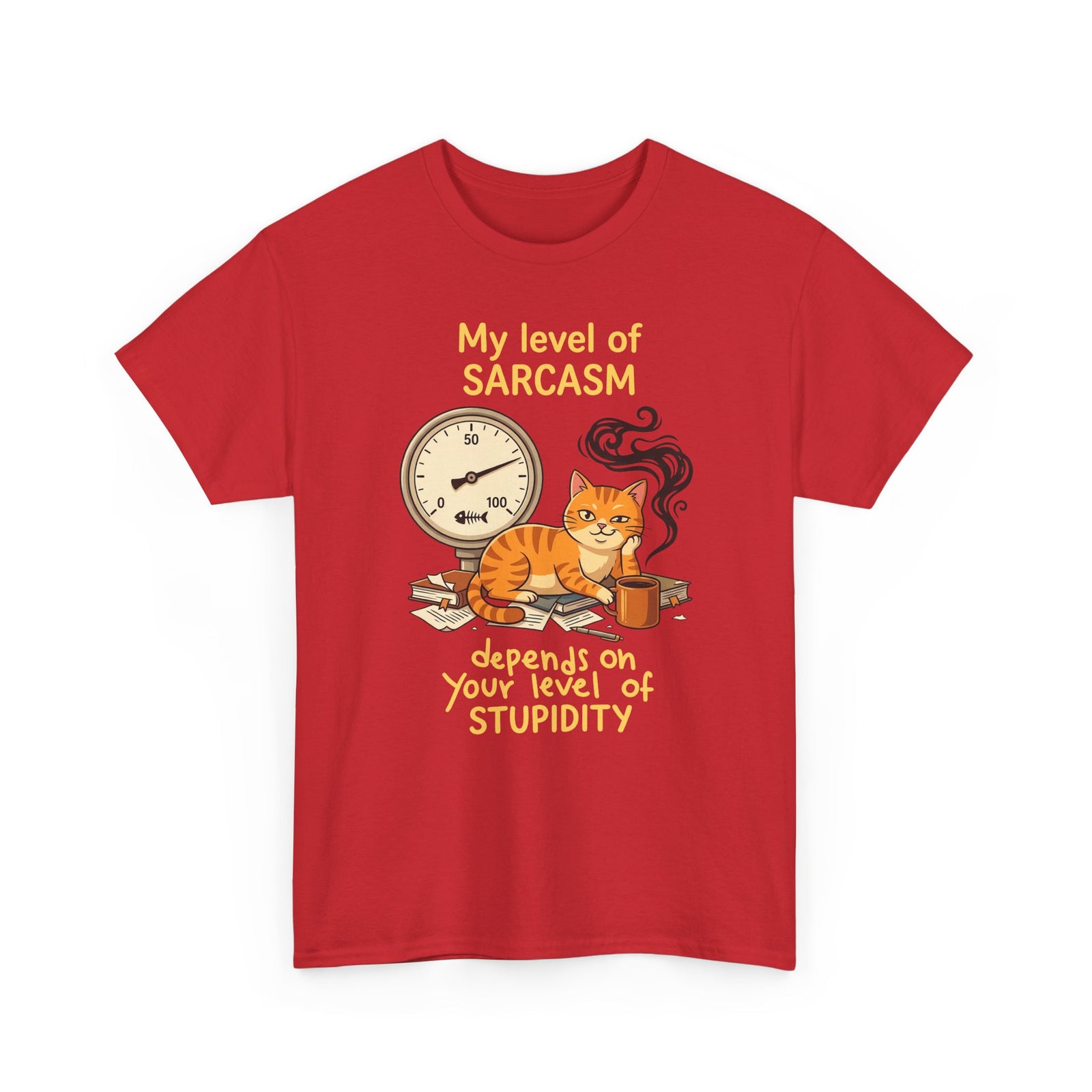 Sarcasm Depends On Your Stupidity Cat T-Shirt