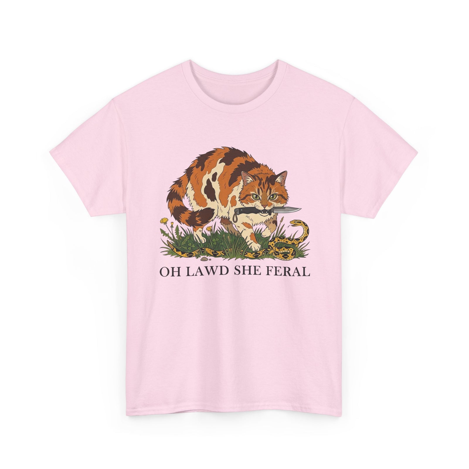 Feral Cats Tee — “Oh Lawd She Feral Cats!” Graphic T-Shirt