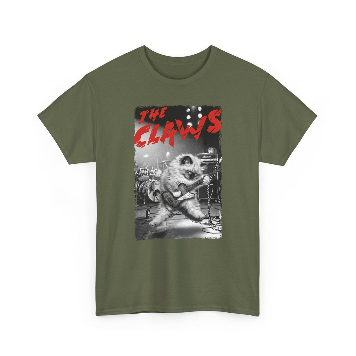 The Claws Cat Rock T-Shirt — Retro Cat Graphic Tee