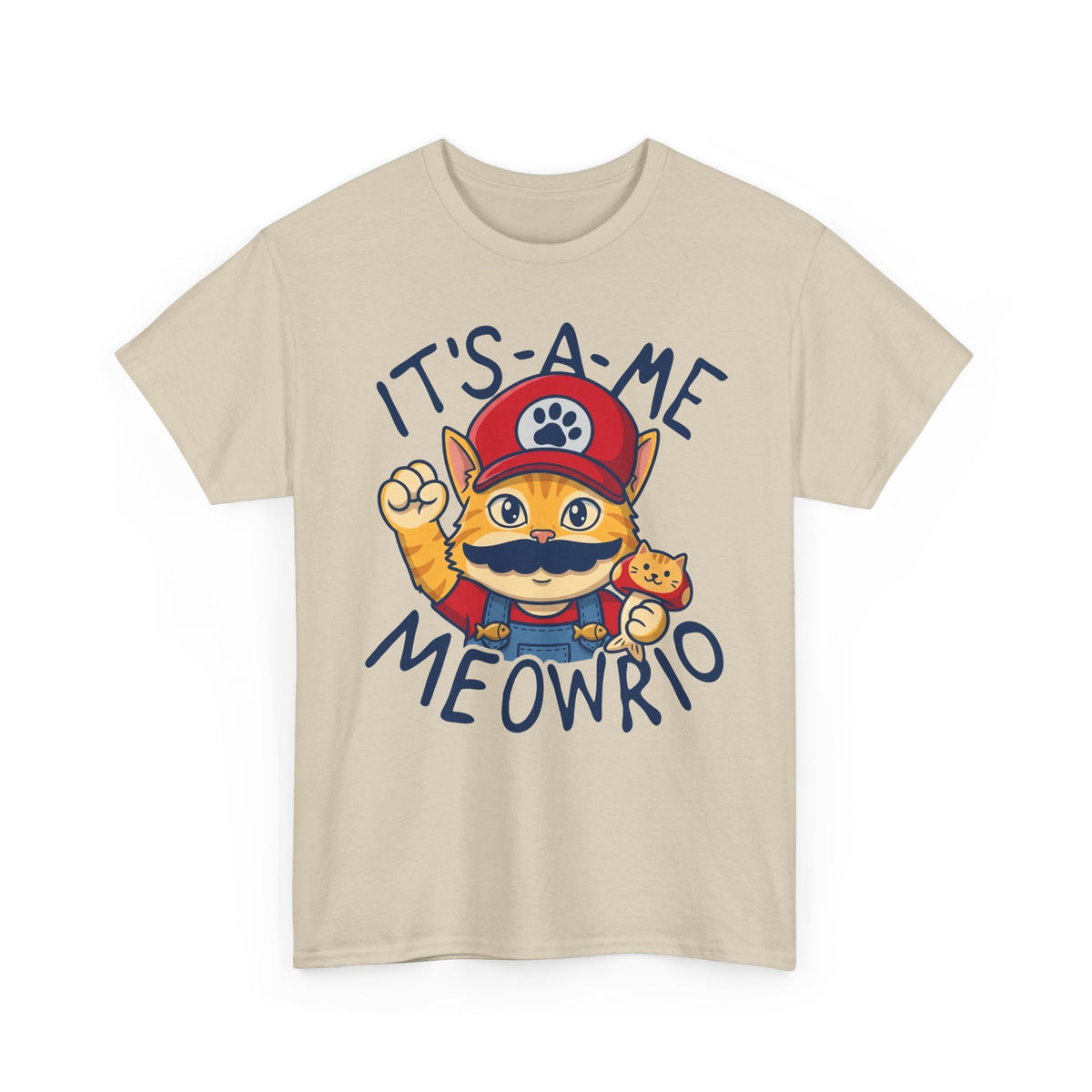 It's-a Me Meowrio T‑Shirt — Cute Gamer Cat Graphic Tee