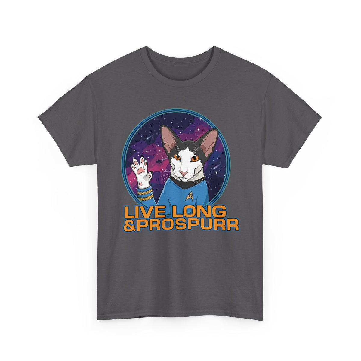 Sci‑Fi Cat 'Live Long Prospurr' T-Shirt