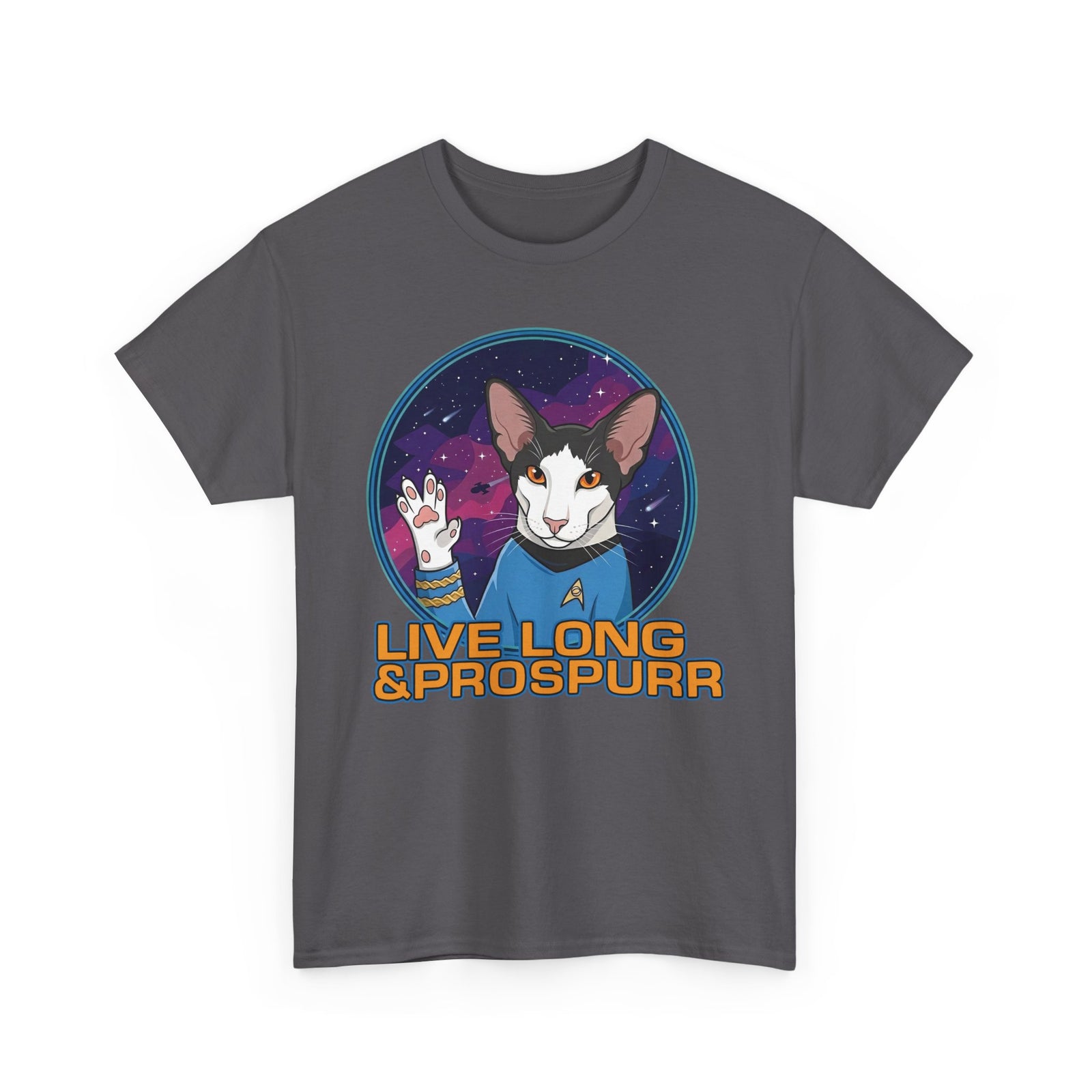 Sci‑Fi Cat 'Live Long Prospurr' T-Shirt