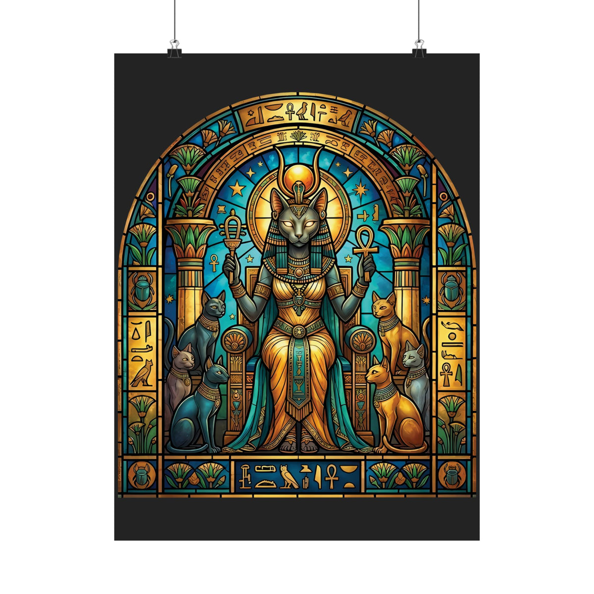 Bastet Goddess of Cats Poster — Egyptian Cat Deity Poster