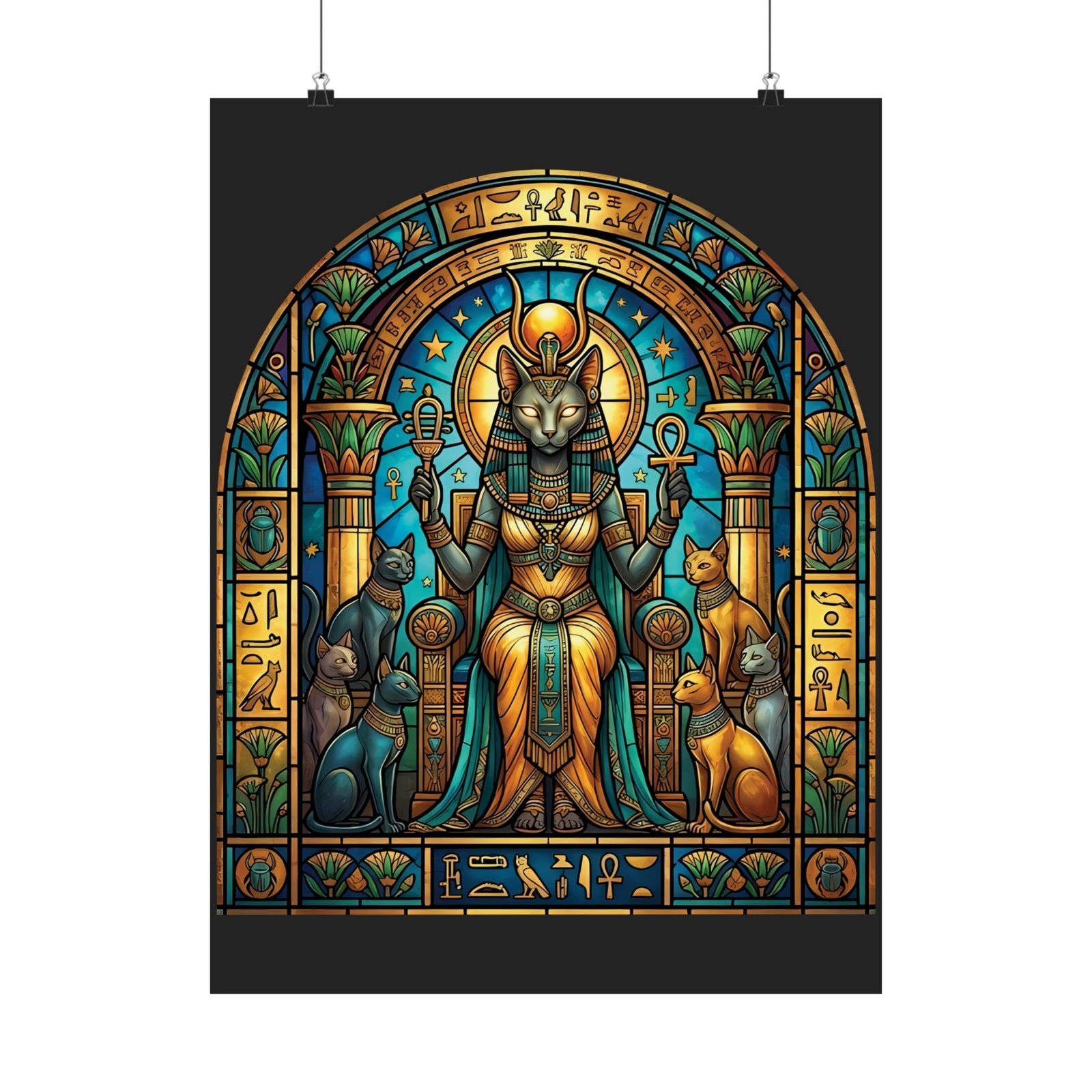 Bastet Goddess of Cats Poster — Egyptian Cat Deity Poster