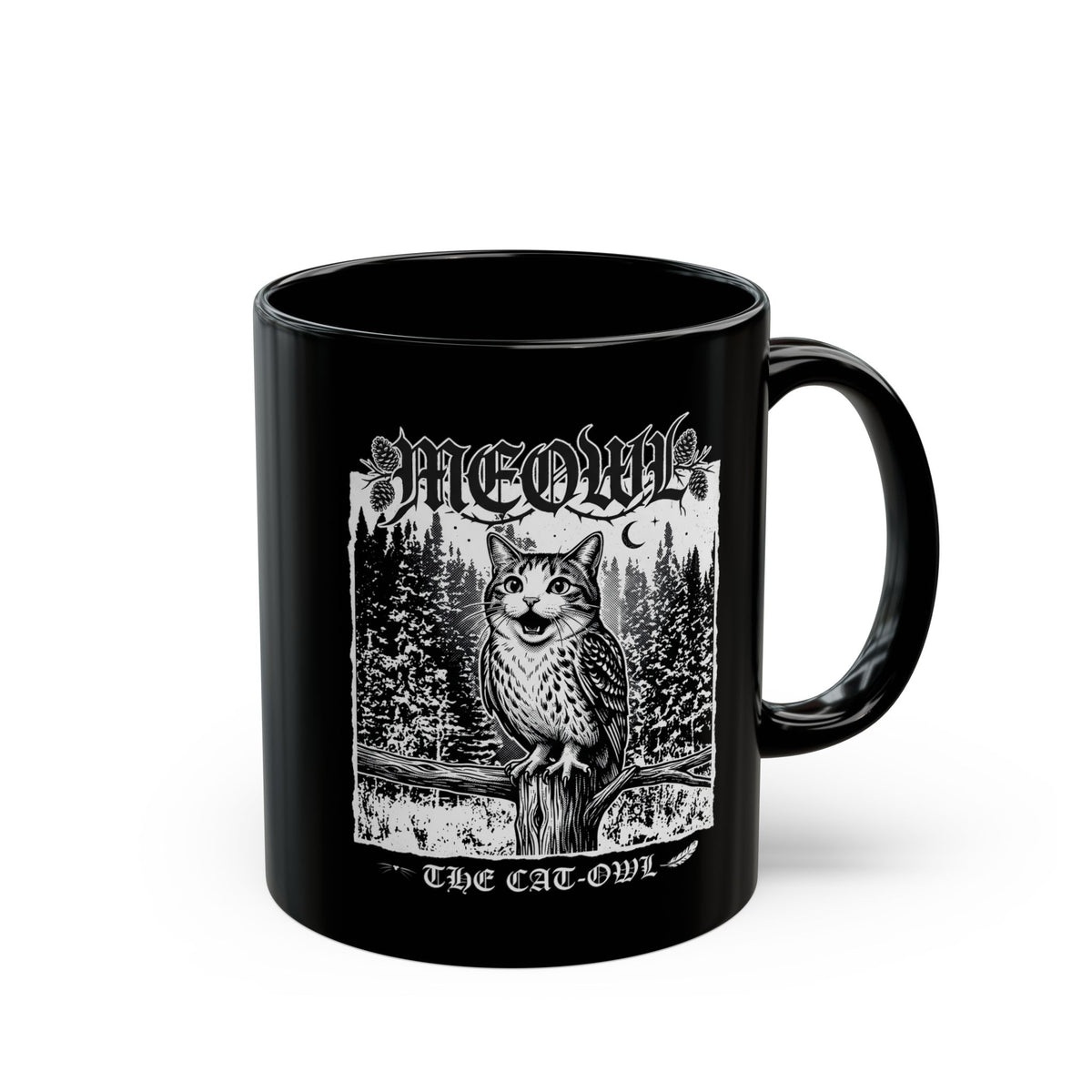 Funny "Meowl the Cat Owl" T‑Mug