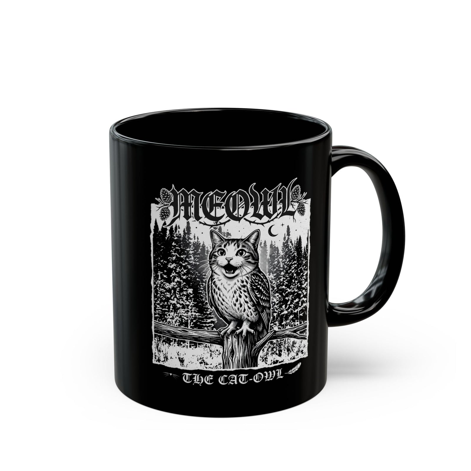 Funny "Meowl the Cat Owl" T‑Mug