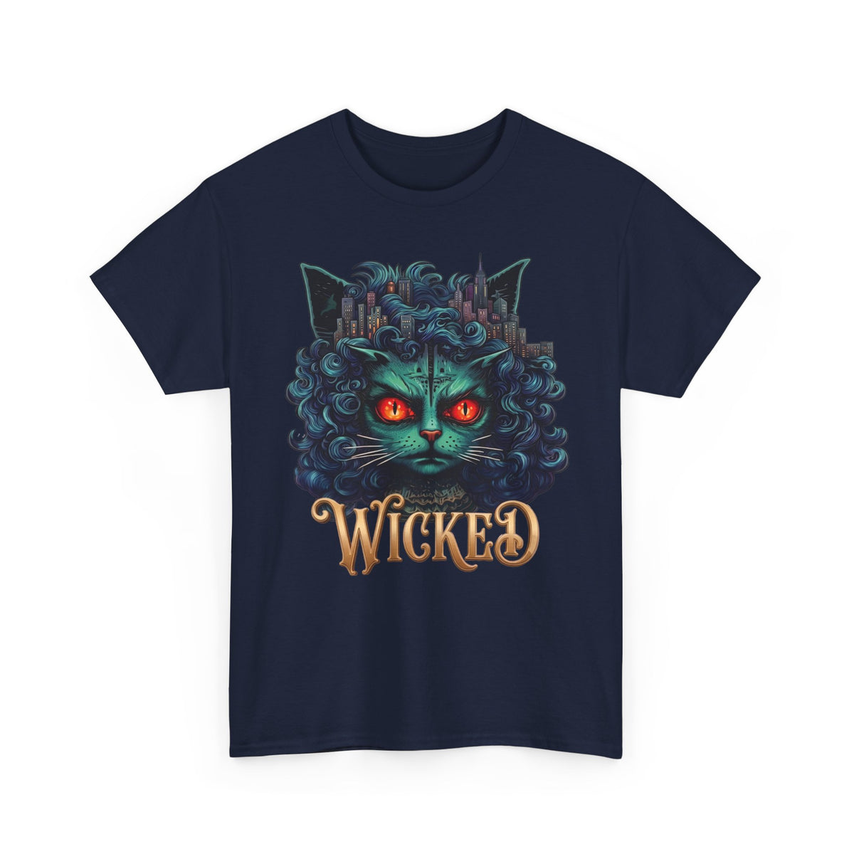 Wicked Green Witch Cat Broadway Shirt — Spooky Musical Parody T-Shirt