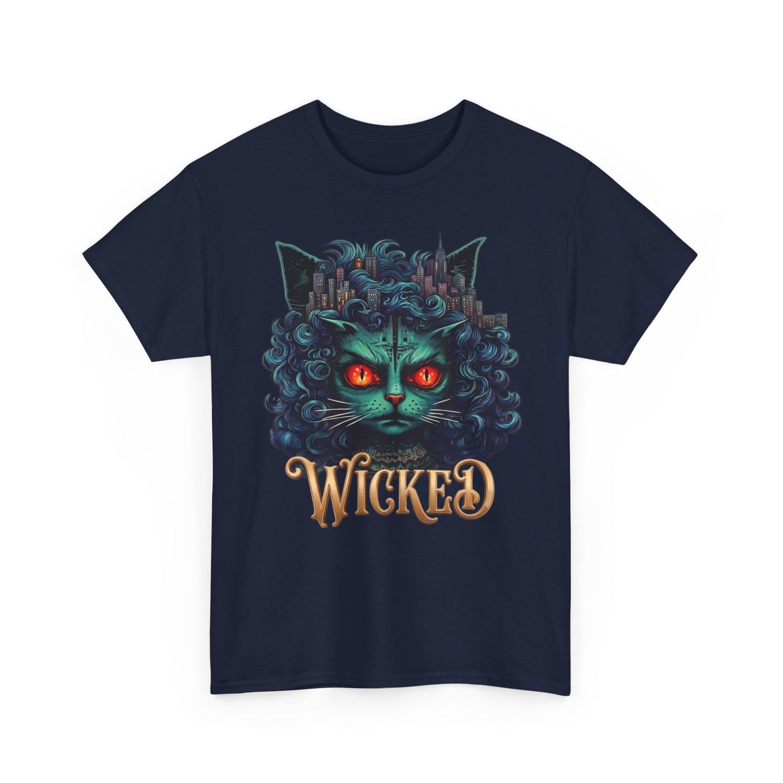 Wicked Green Witch Cat Broadway Shirt — Spooky Musical Parody T-Shirt