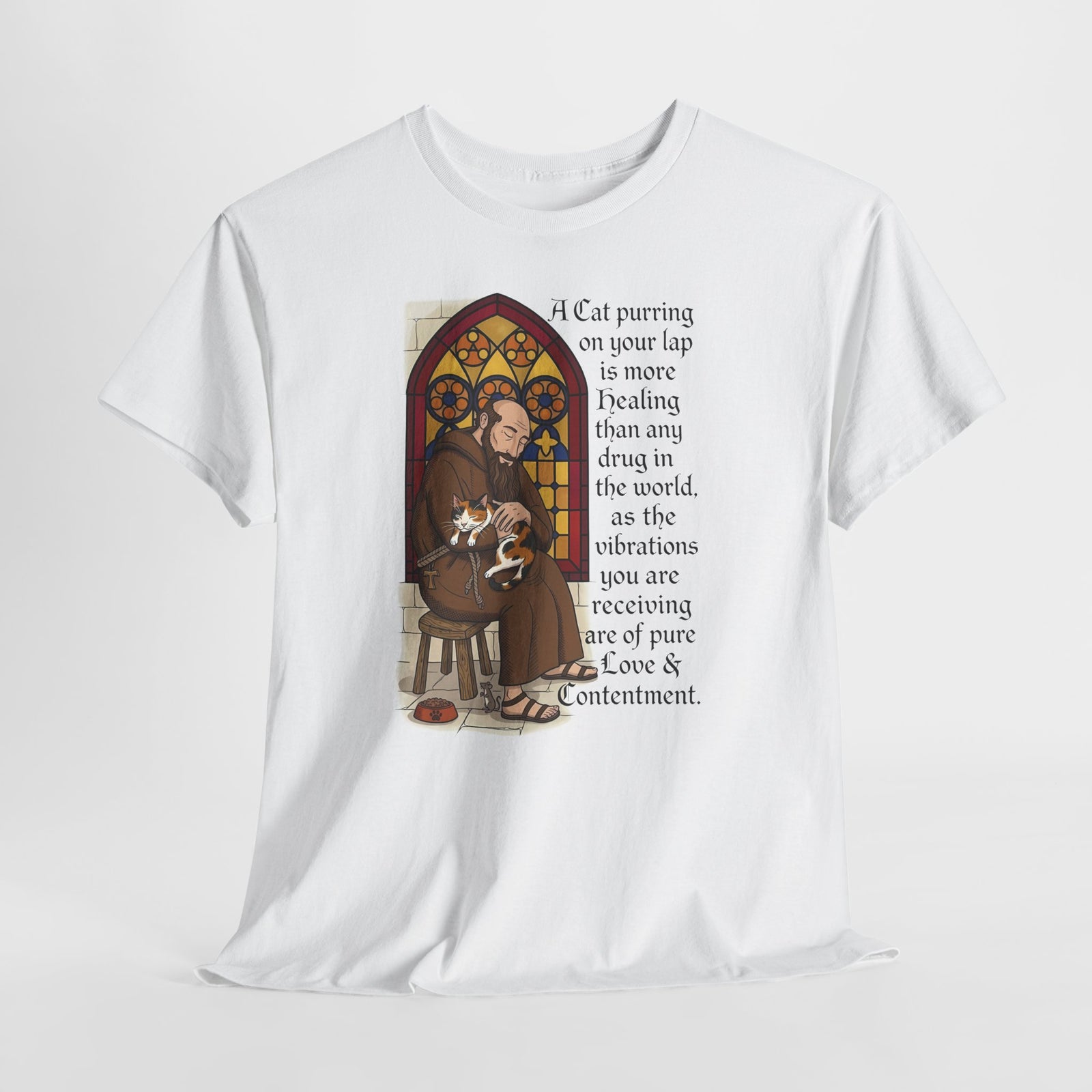 Saint Anthony the Abbot T-Shirt — Patron Saint of Animals with Cats Graphic