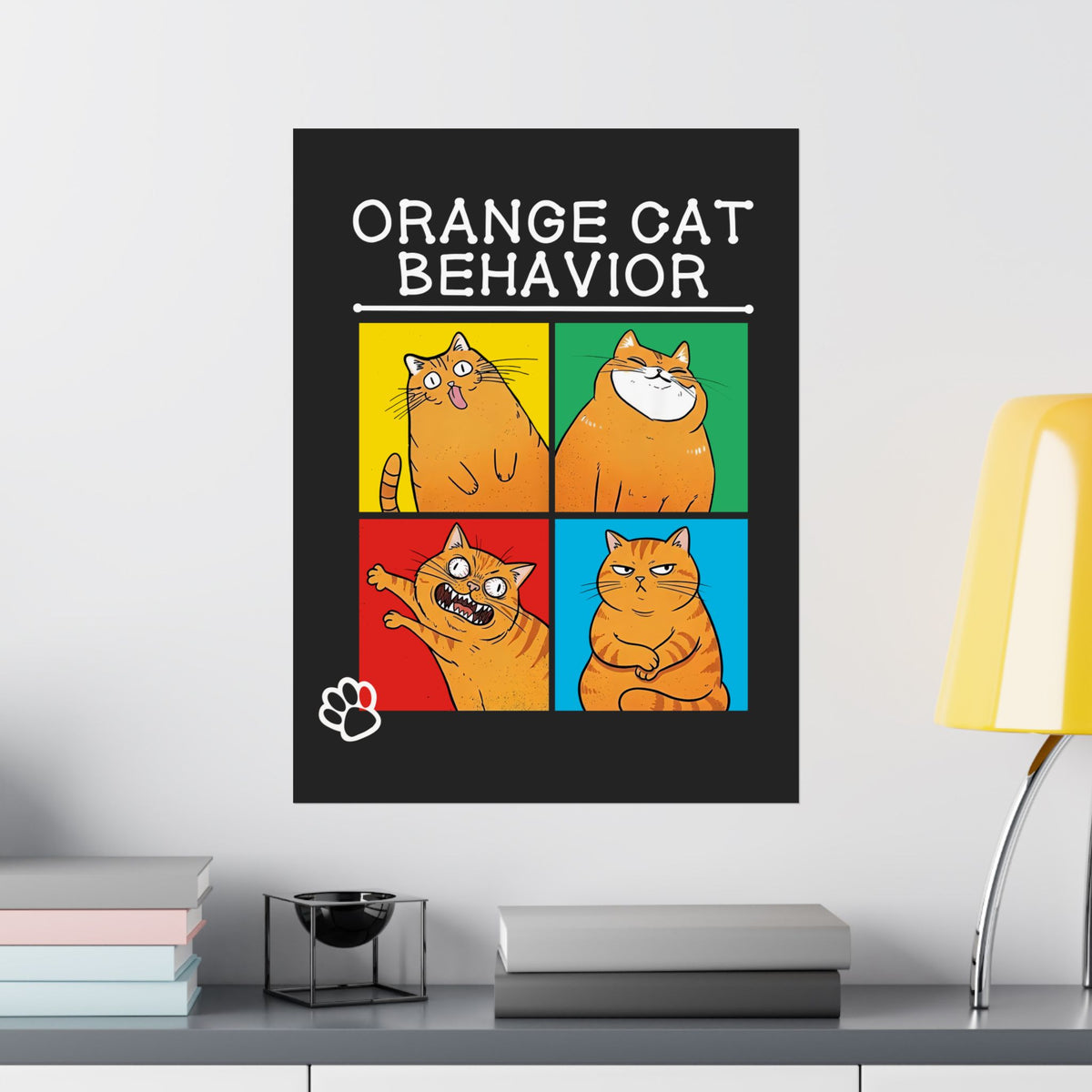 Orange Cat Behavior Poster Funny Cat Lover Poster