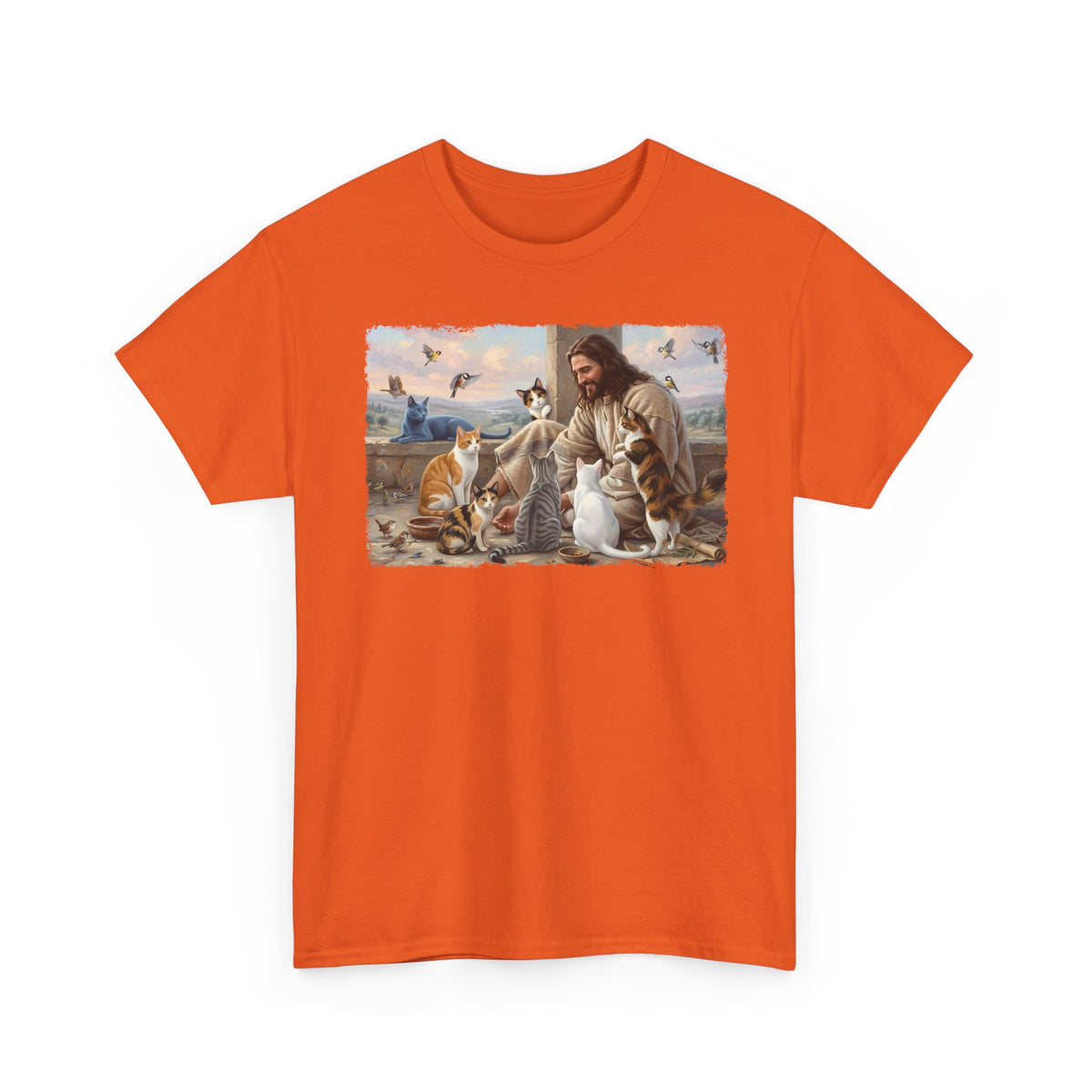 Jesus Surrounded by Cats T-Shirt — Religious Cat Lover Tee