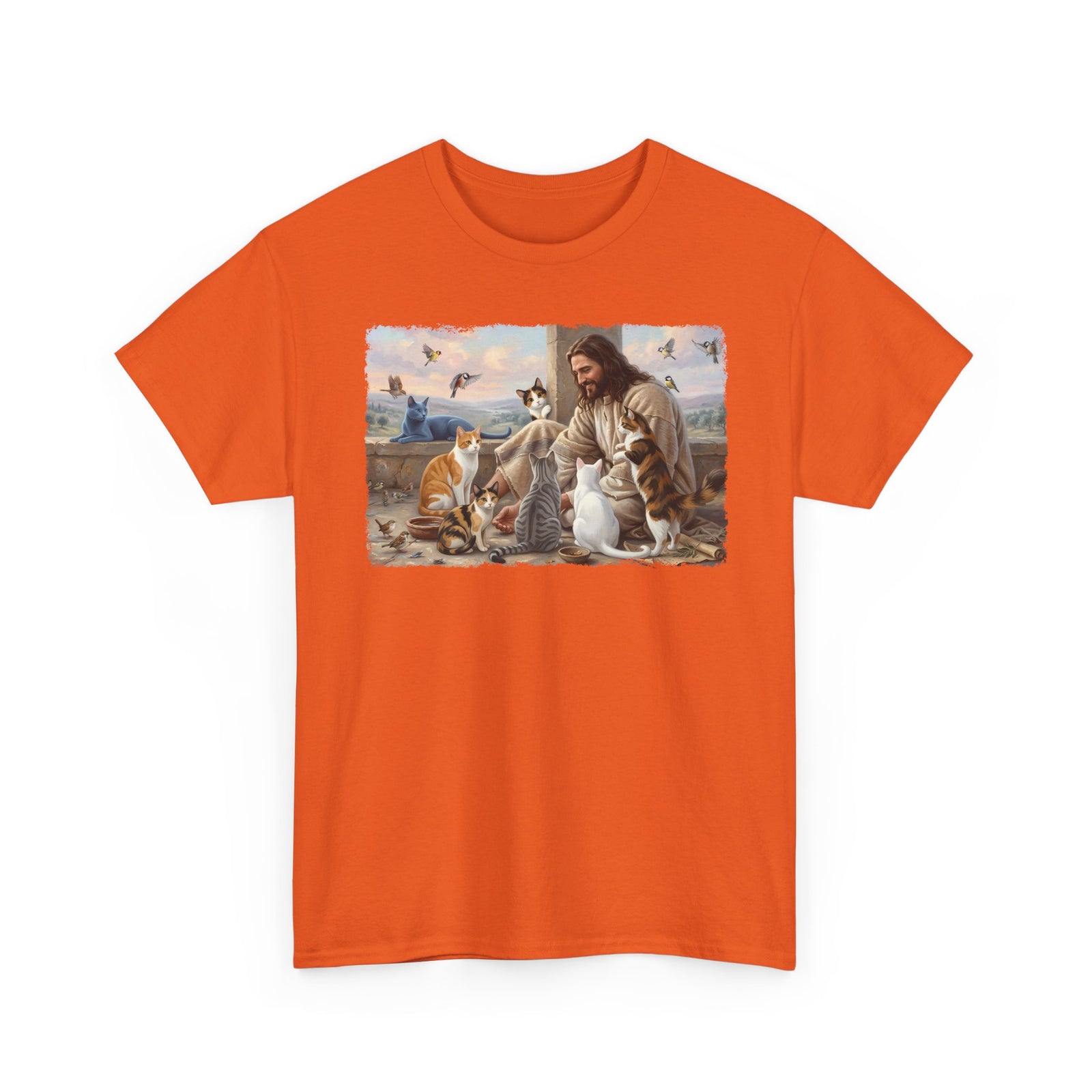 Jesus Surrounded by Cats T-Shirt — Religious Cat Lover Tee
