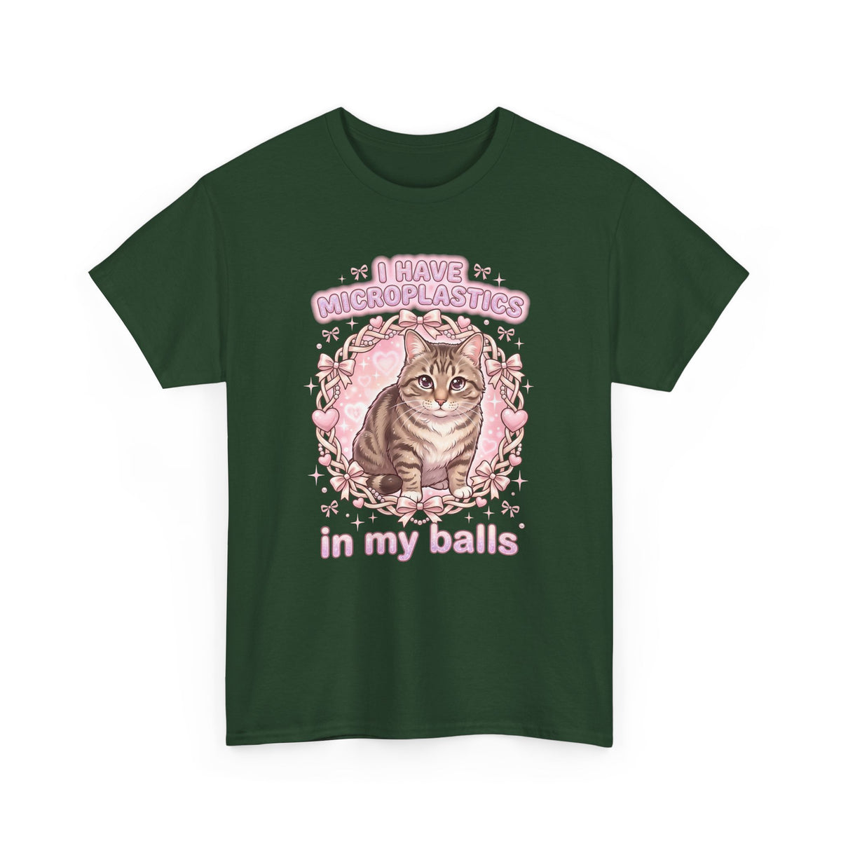Funny Cat Tee "I Have Microplastics In My Balls" Meme Shirt