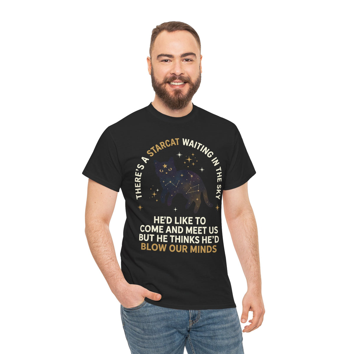 Starcat Tee — "There's a Starcat Waiting in the Sky" Galaxy T-Shirt