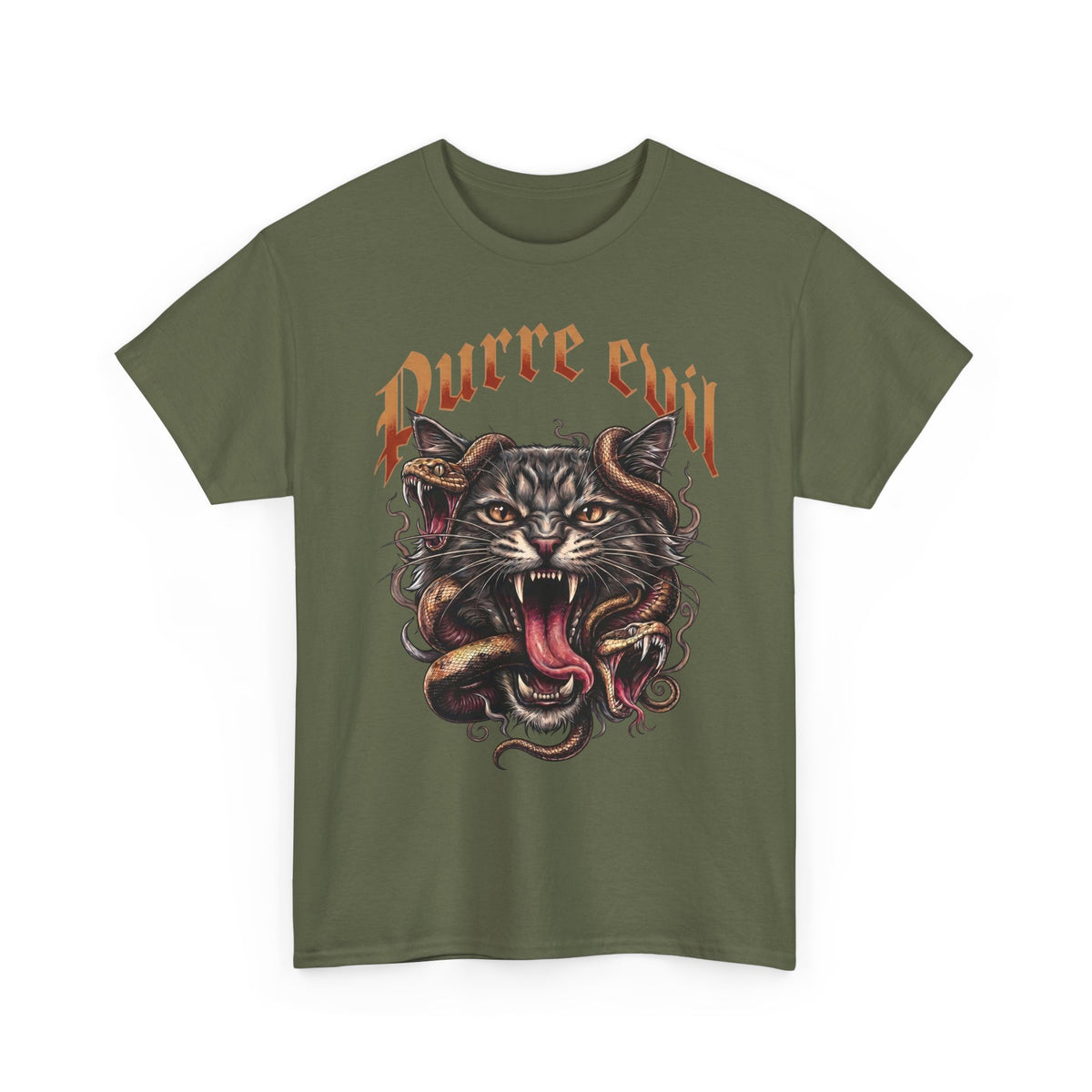 Purre Evil T-Shirt — Funny Heavy Metal Cat Snake Gothic Tee
