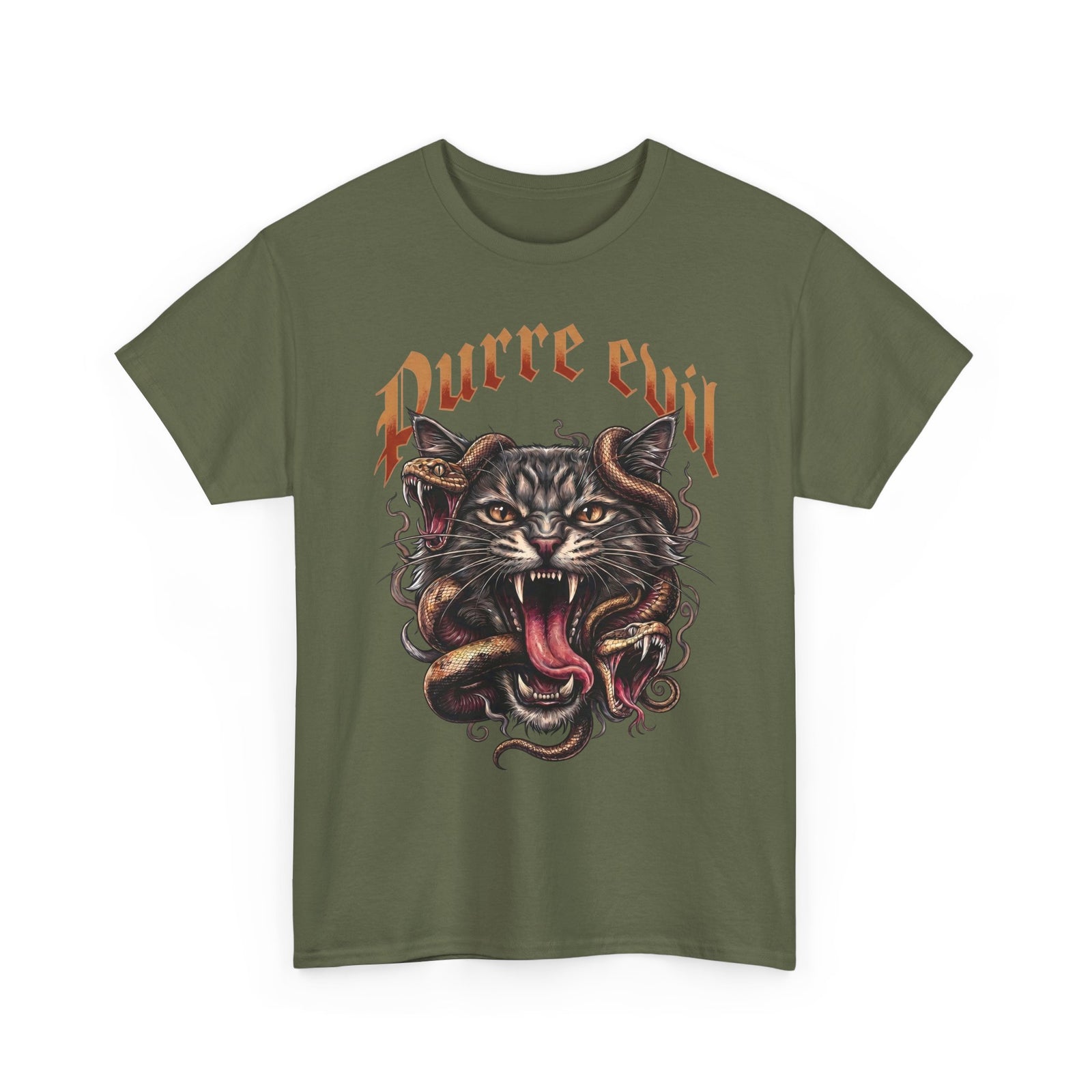 Purre Evil T-Shirt — Funny Heavy Metal Cat Snake Gothic Tee