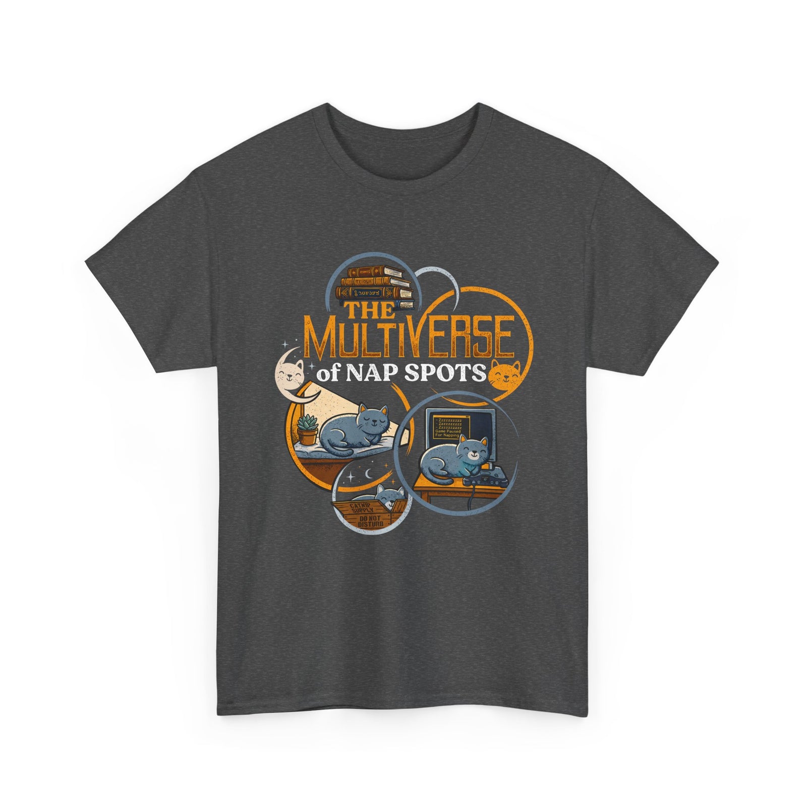 Multiverse Nap Spots Cute Cat T-Shirt — Cute Cat Nap Graphic Tee