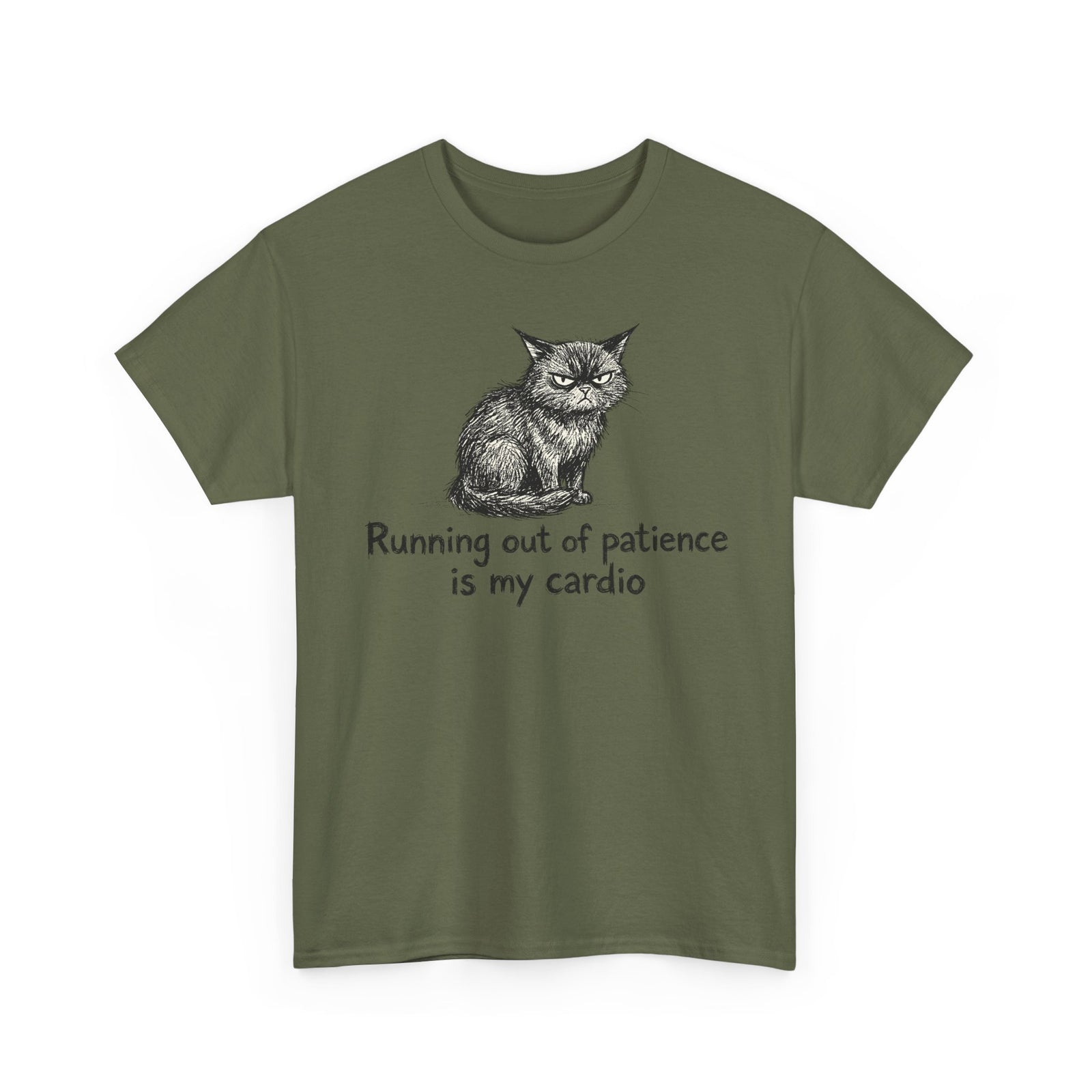 Running Out Of Patience Is My Cardio Cat T-Shirt