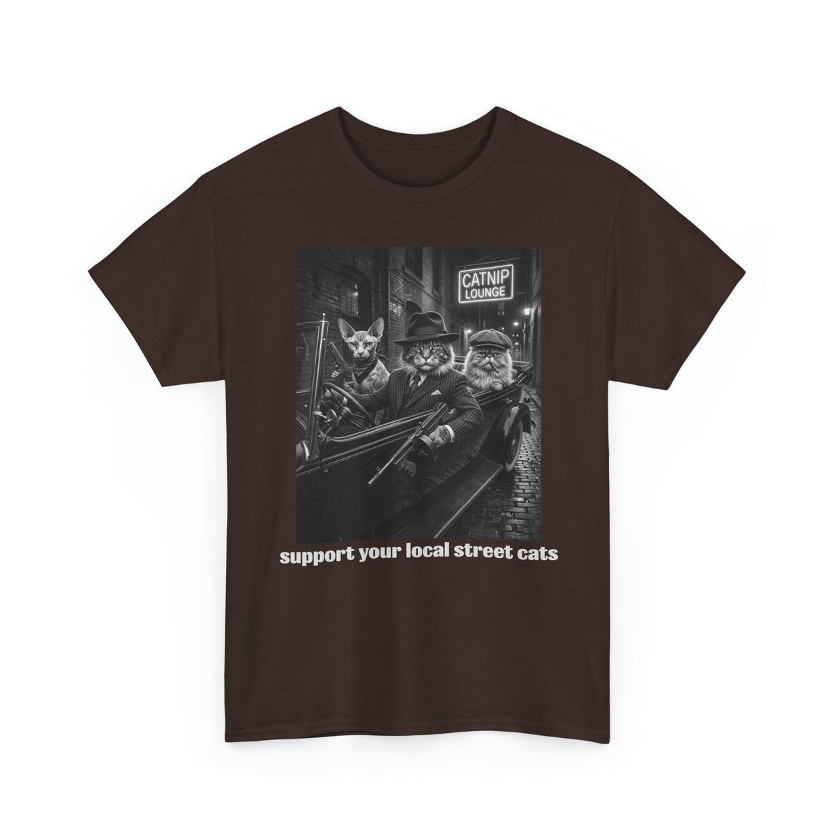 Support Your Local Street Cats T‑Shirt — Retro Rescue Cat Tee