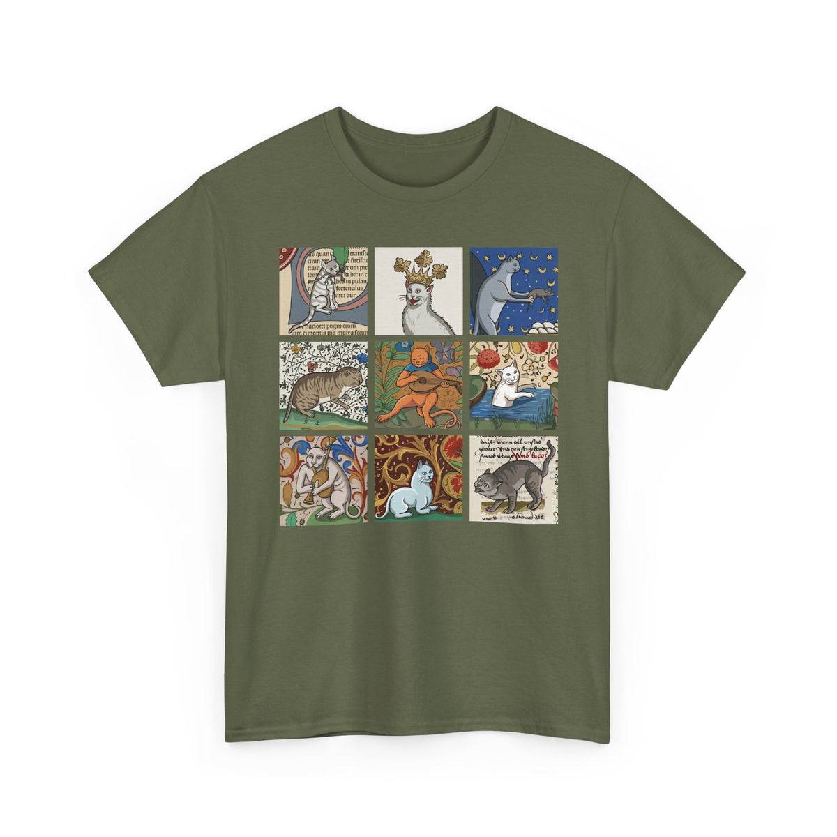 Medieval Cats T-Shirt — Vintage Heraldic Cat Design
