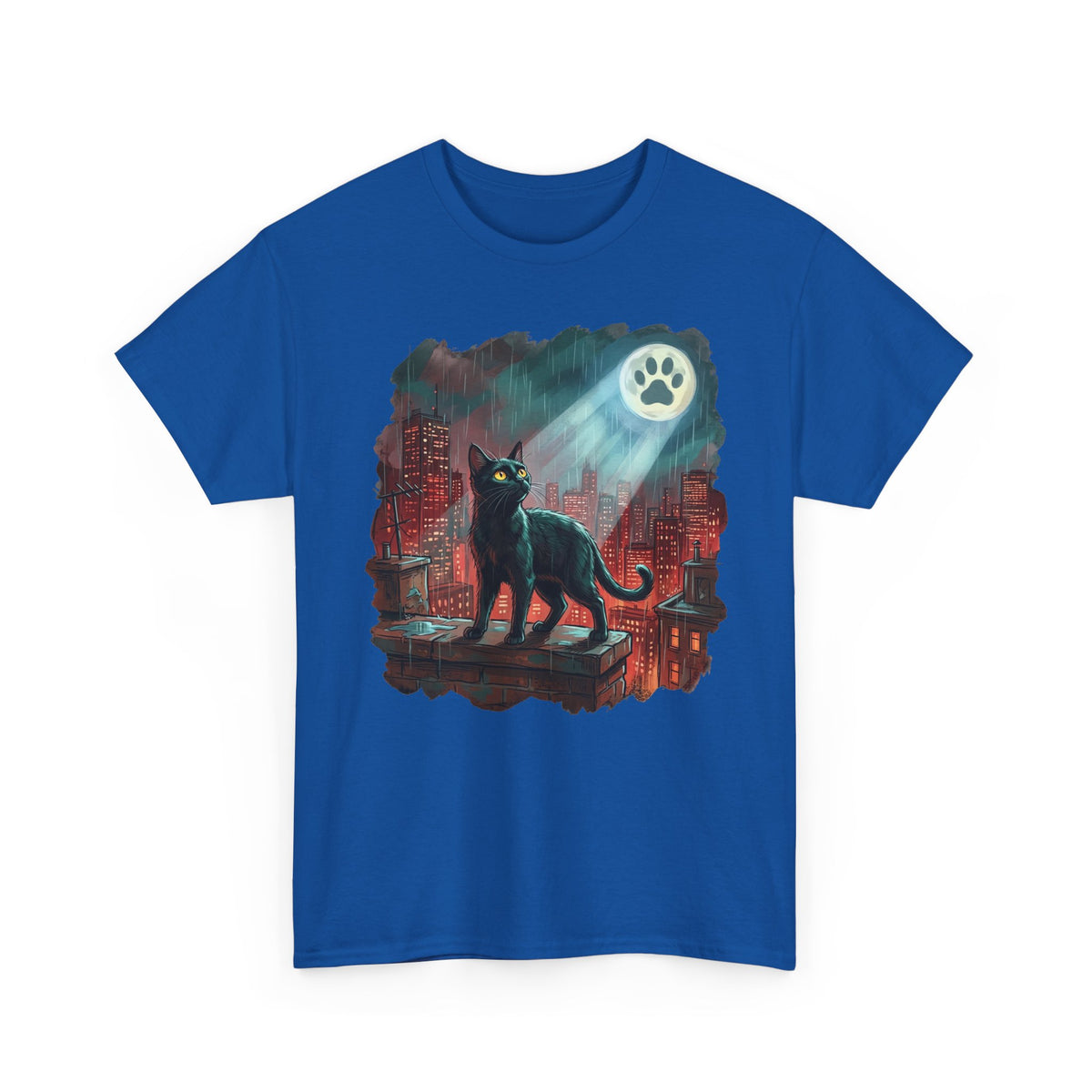 Black Cat Hero T-Shirt — Noir City Rescue Paw Signal Tee