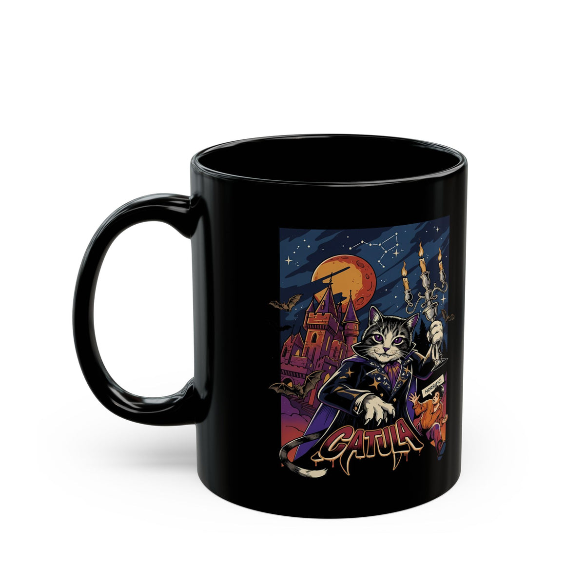 Catula Cat Dracula Black Mug