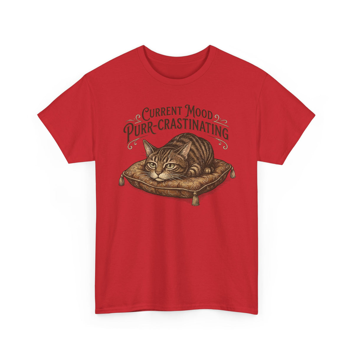 Current Mood: Purr-Crastinating Cat T-Shirt