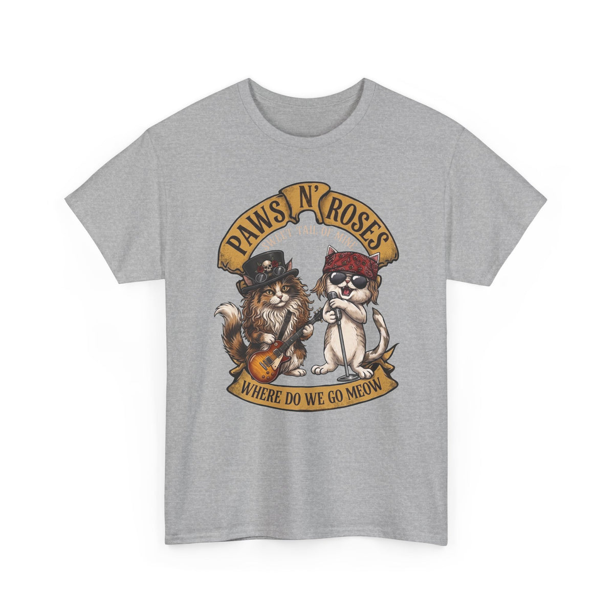 PAWS N' ROSES "Sweet Tail of Mine" Funny Cats T-Shirt