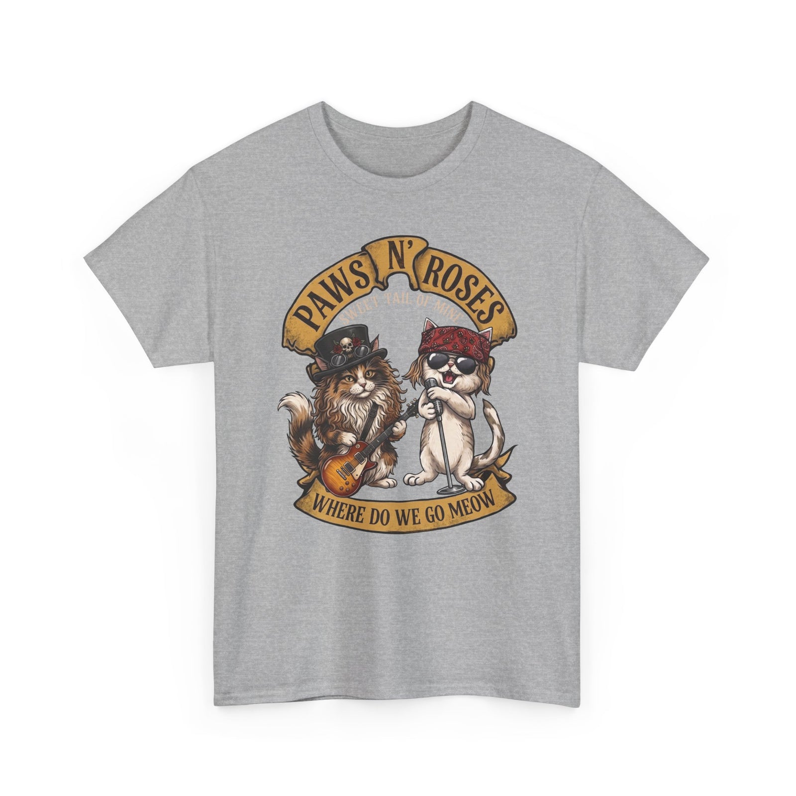 PAWS N' ROSES "Sweet Tail of Mine" Funny Cats T-Shirt
