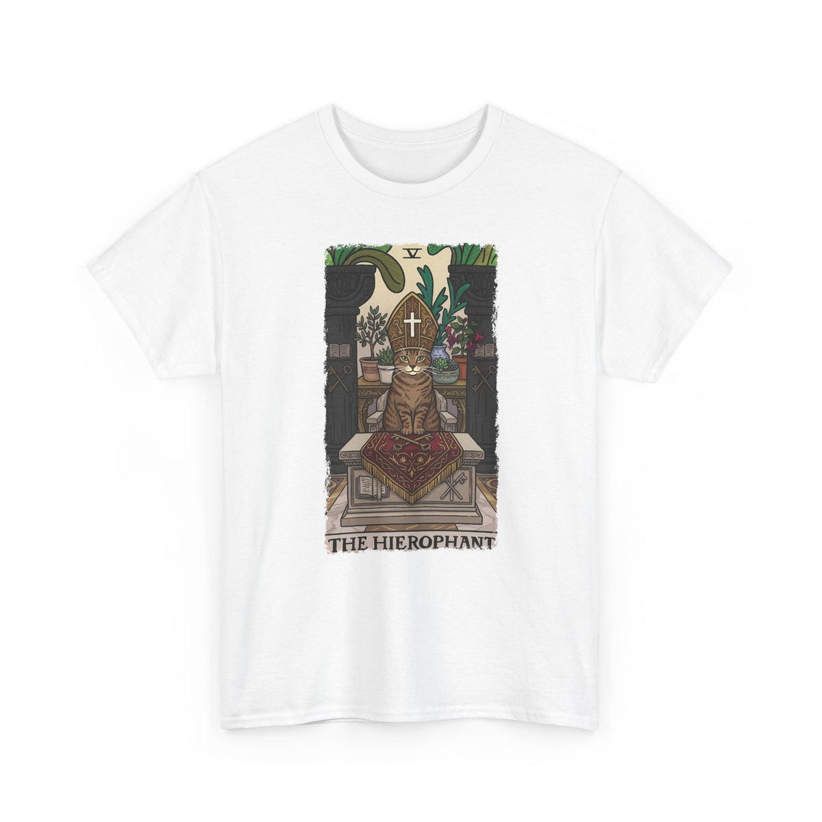 The Hierophant Cat T-Shirt — Mystical Tarot-Inspired Tee